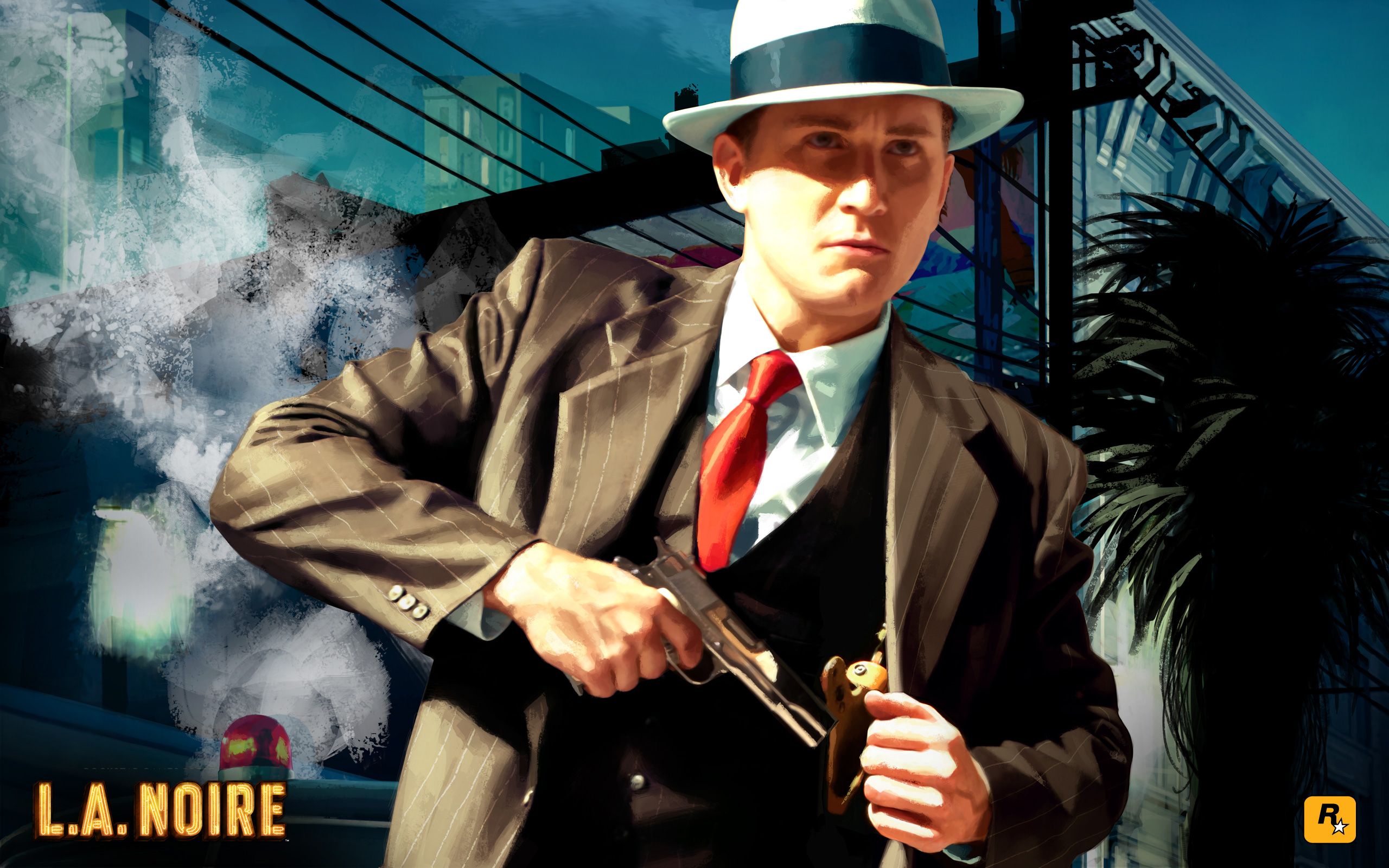 L.A. Noire detective con pistola, 2560x1600 WQXGA, MacBook Pro