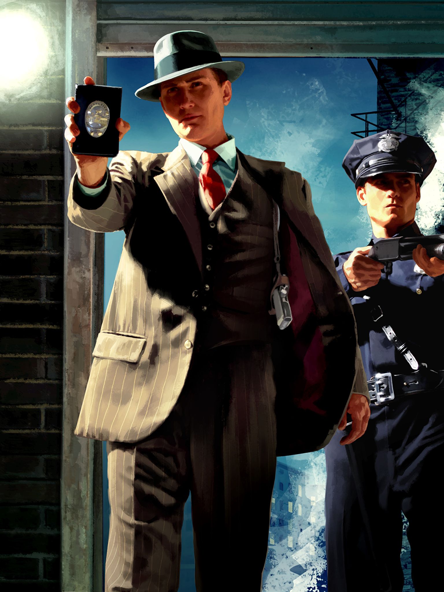 Detective L.A. Noire con distintivo, 1536x2048 Verticale, Android