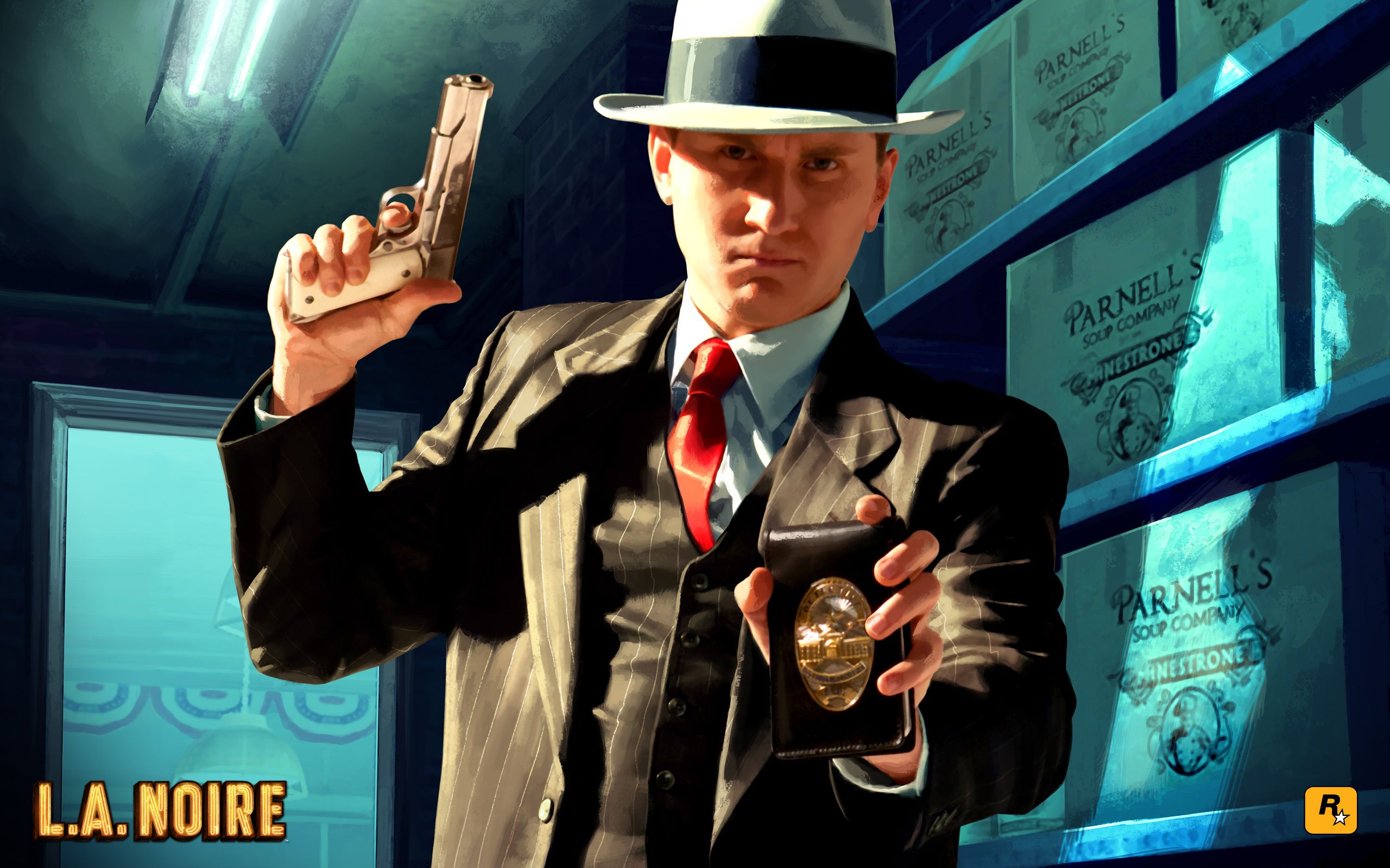 Detective L.A. Noire con pistola, 2560x1600 2K+, Desktop