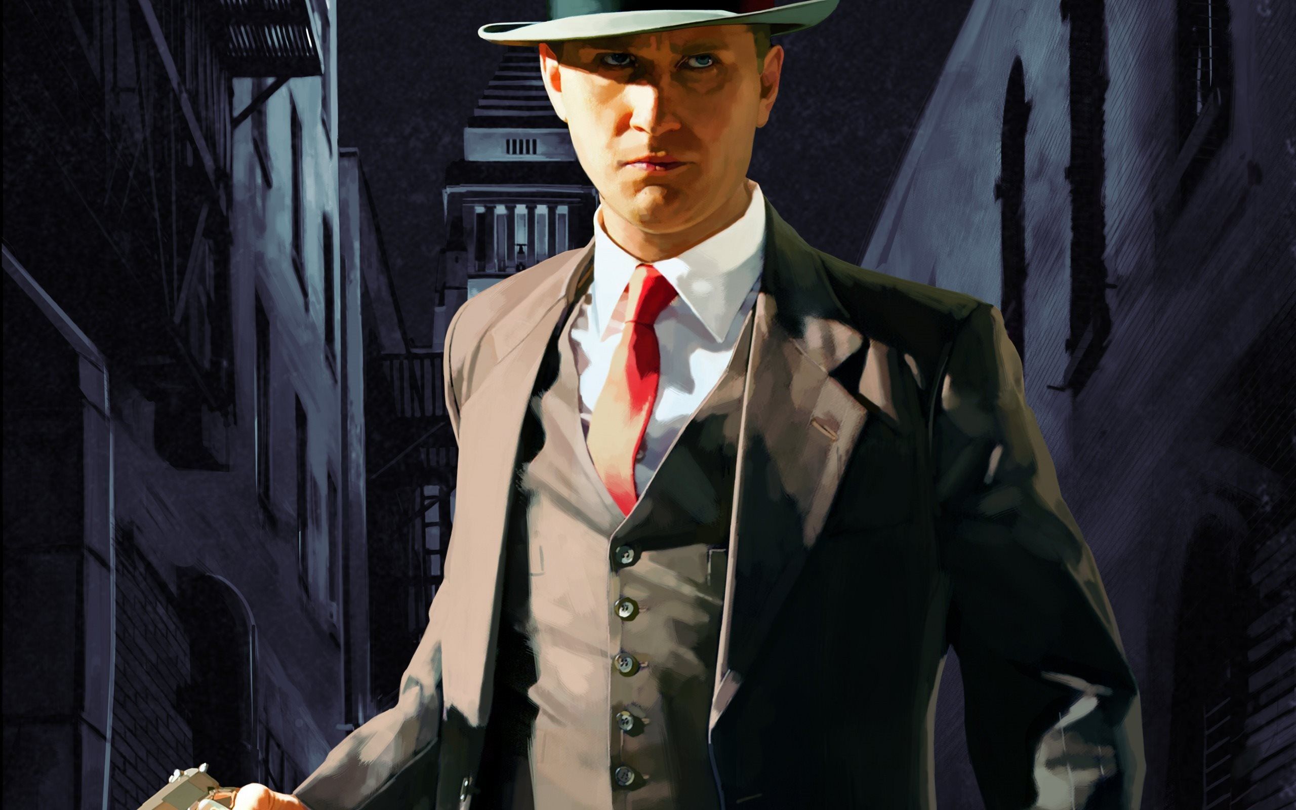 Detective L.A. Noire in vicolo, 2560x1600 WQXGA, Desktop