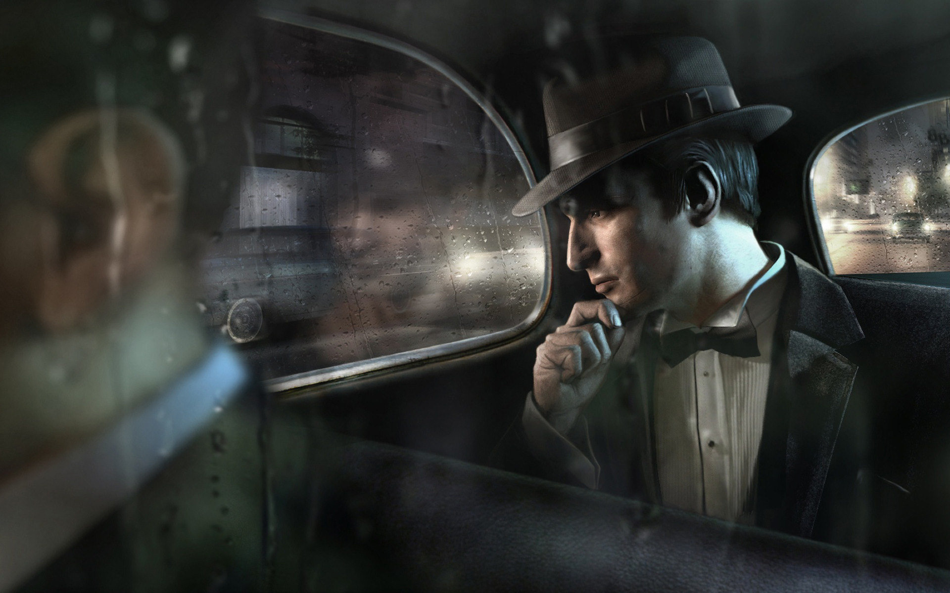 L.A. Noire detective in auto, 1920x1200 WUXGA, Laptop