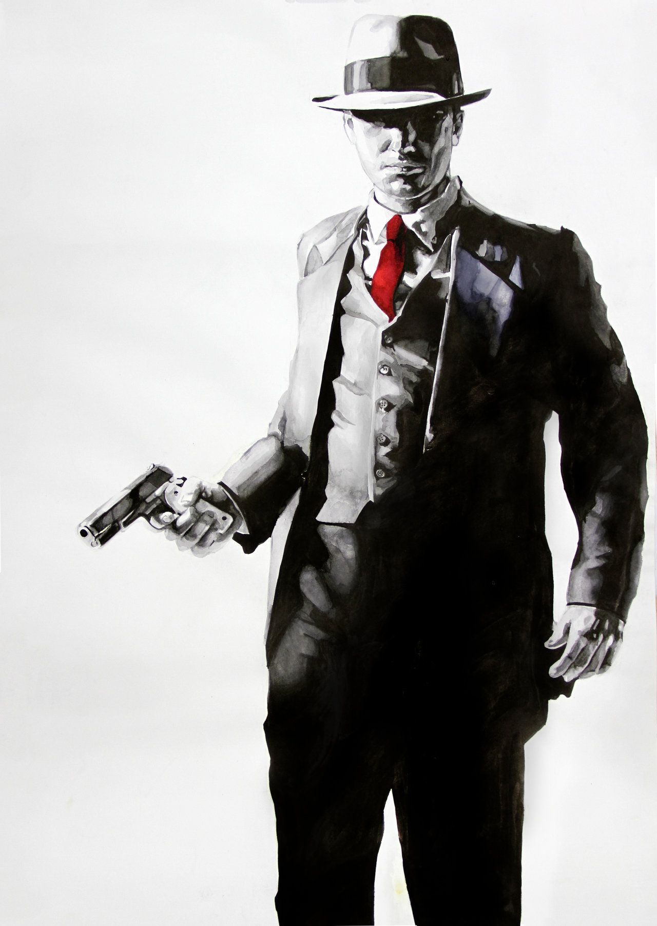 Uomo in completo con pistola, 1280x1804 Full HD Verticale, iPhone