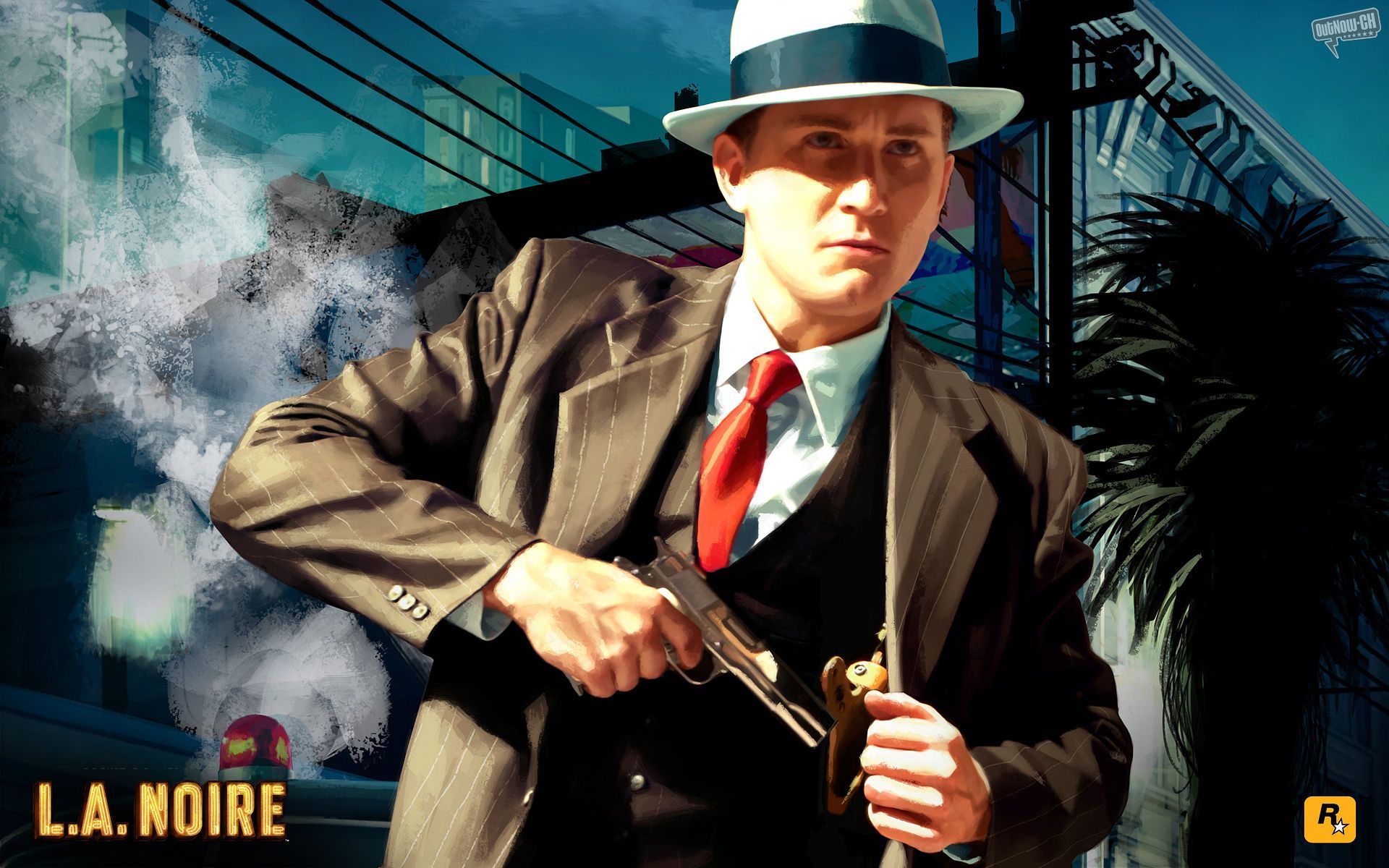 L.A. Noire detective con pistola, 1920x1200 Full HD+ WUXGA, PC