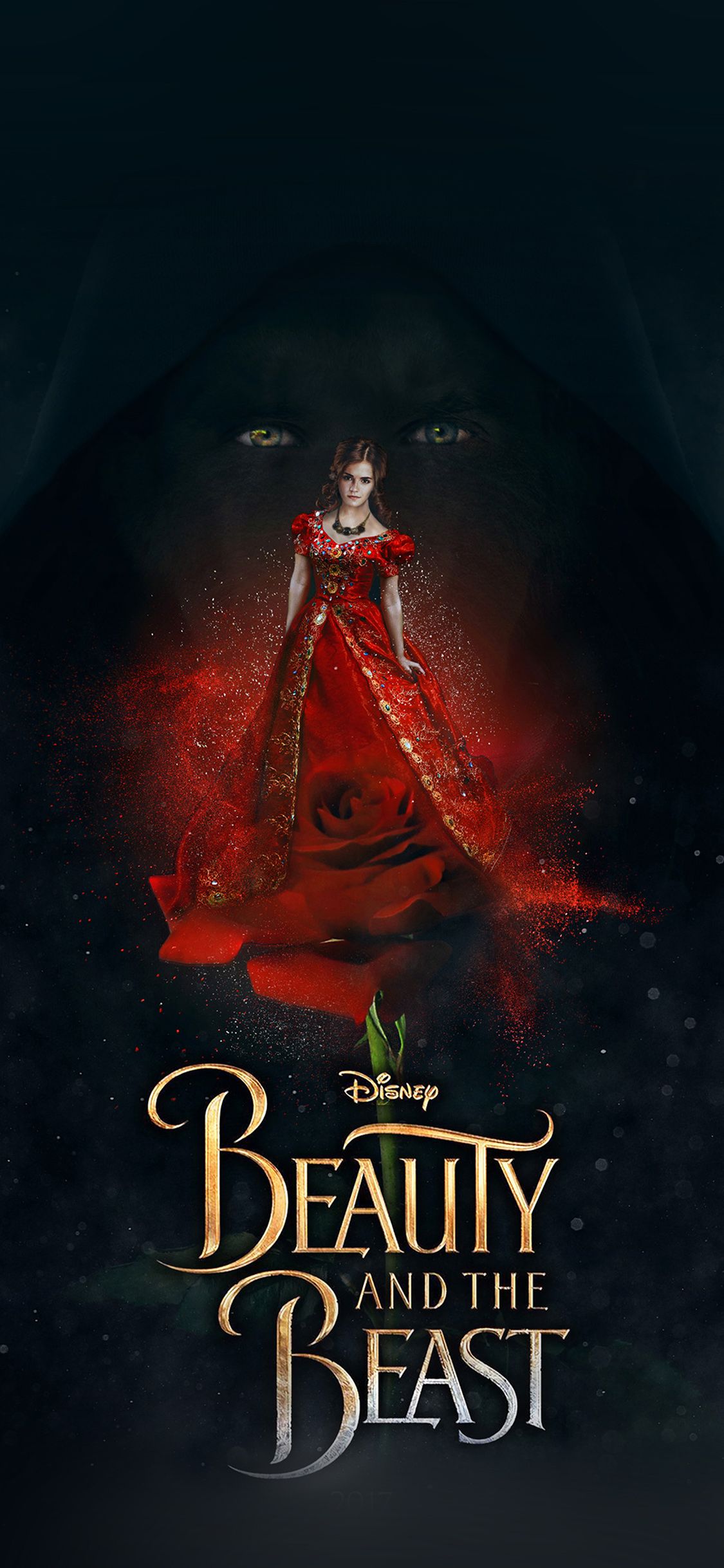 Belle rosa rossa Disney, classici d'animazione, 1125x2436 Full HD Verticale, iPhone