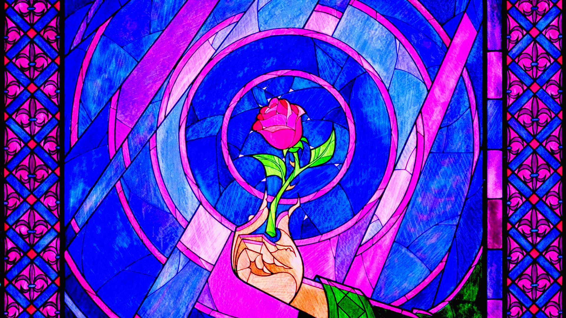 Rosa incantata vetro colorato, 1920x1080 Full HD 1080p, Laptop