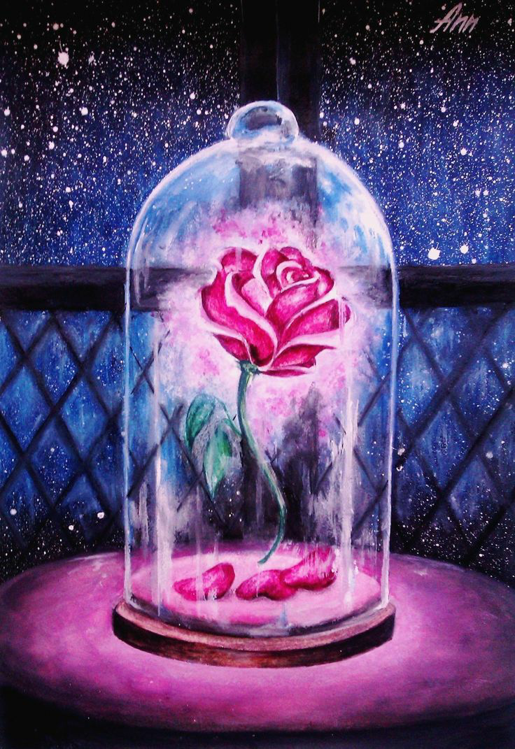Rosa incantata sotto campana di vetro, 736x1071 Verticale, Telefono