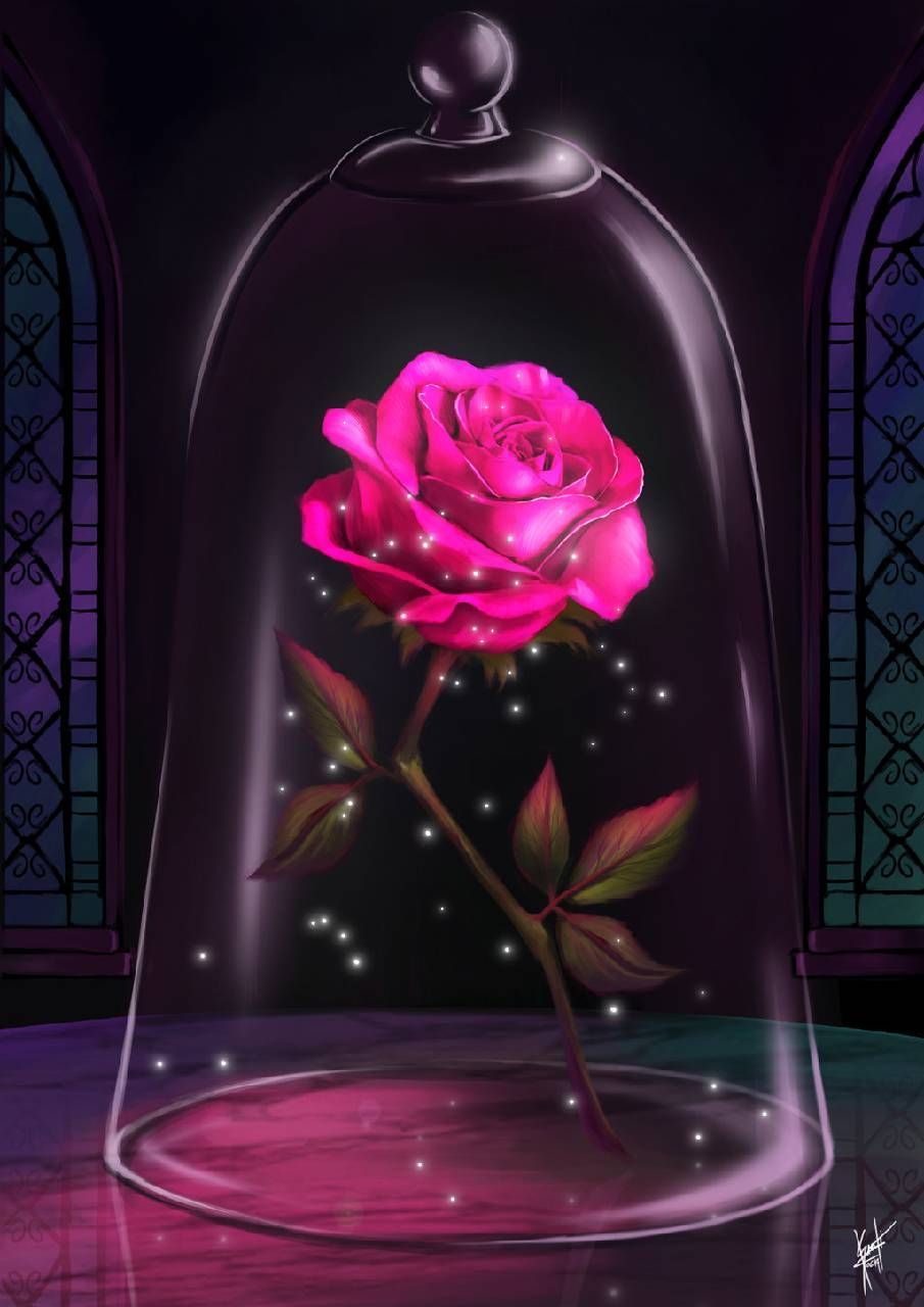 Rosa incantata sotto campana di vetro, 905x1280 Verticale, Mobile