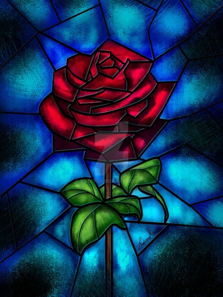 Rosa incantata vetro colorato, 768x1024 Full HD Verticale, iPhone