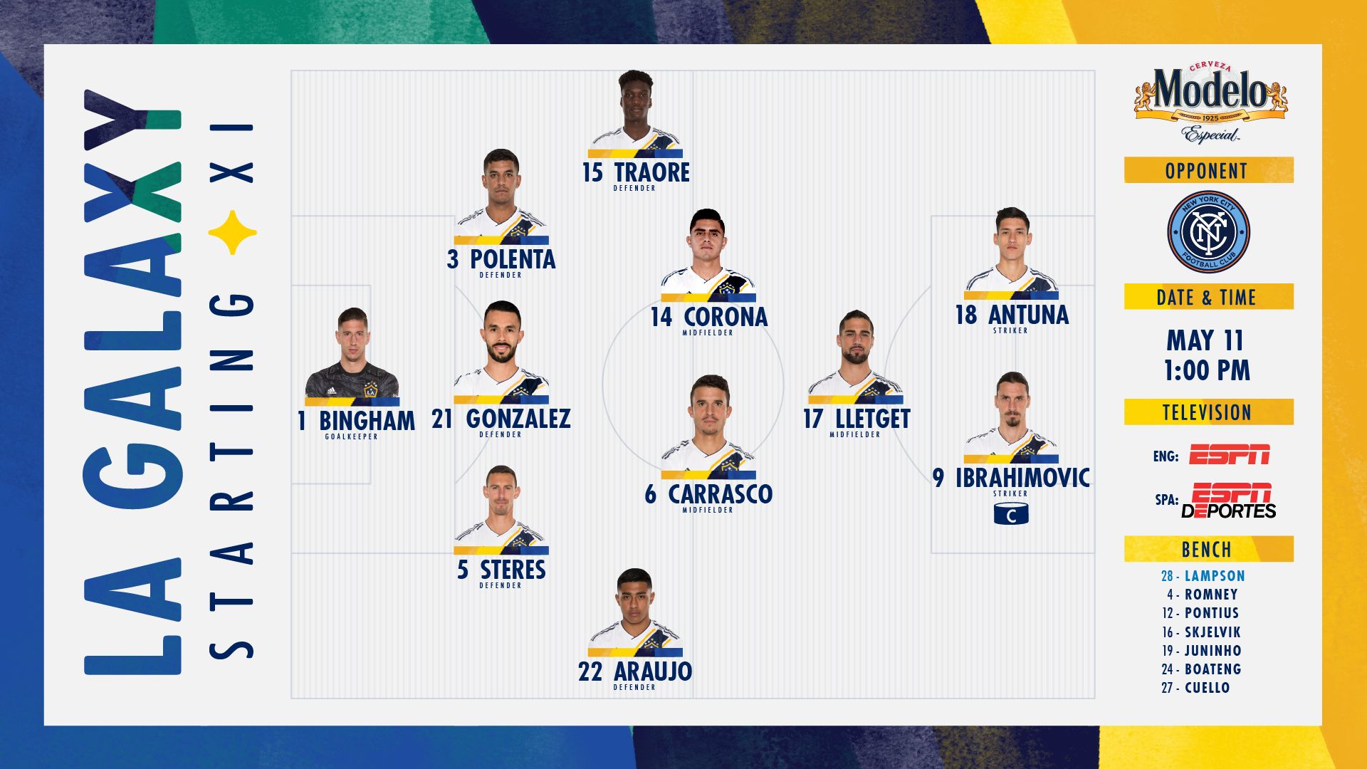 Formazione LA Galaxy calcio, 1920x1080 Full HD, Desktop