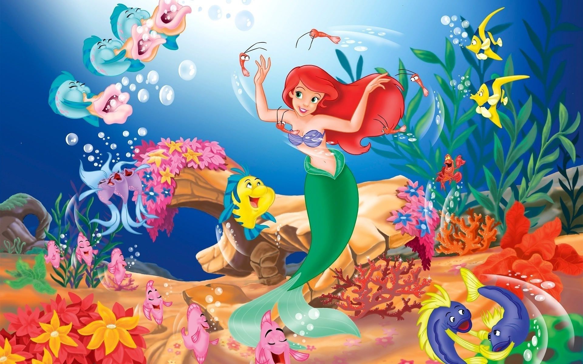 Ariel, Tritone e amici marini, 1920x1200 WUXGA, Desktop