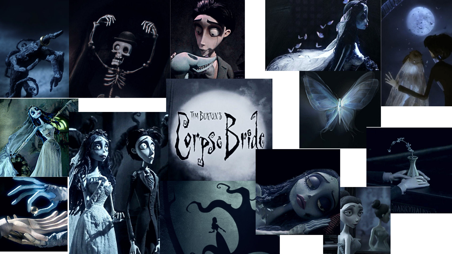 Collage poster Sposa Cadavere, 1920x1080 Full HD 1080p, PC Desktop