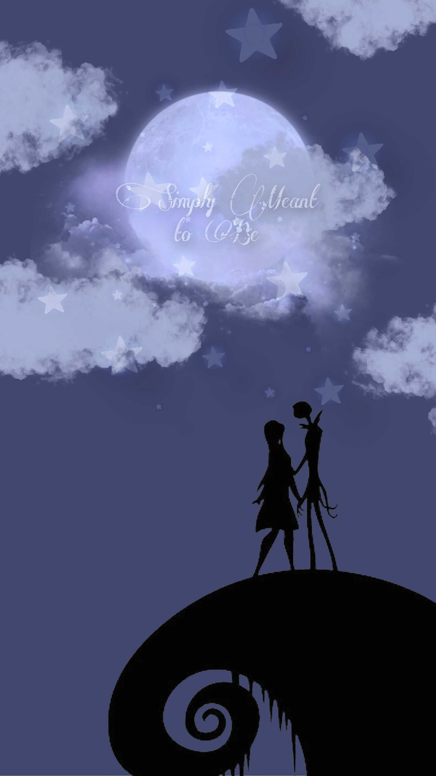 Sposa Cadavere silhouette luna, 1440x2560 Full HD Verticale, Smartphone