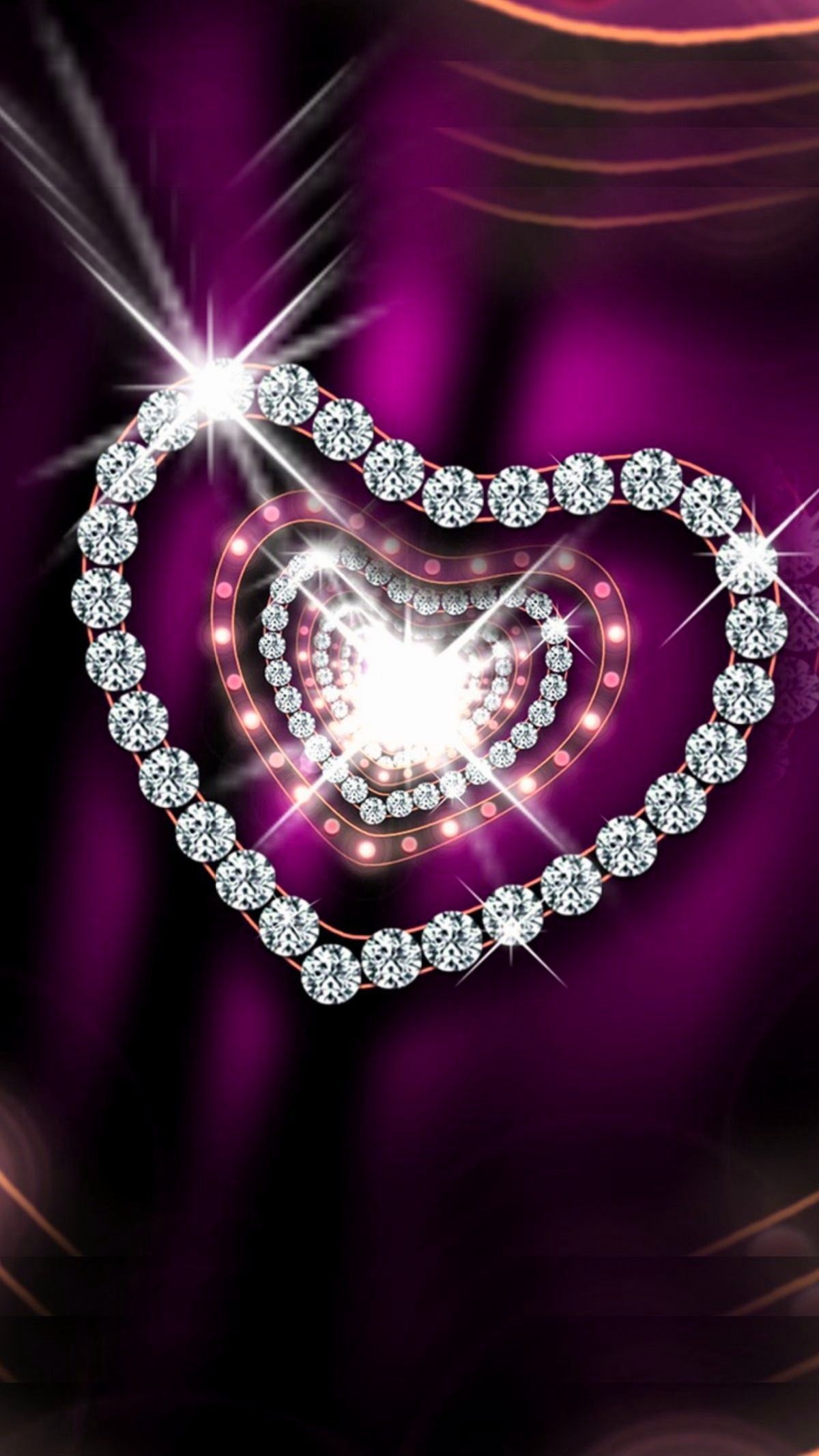 Cuore di diamanti viola, 1200x2132 Full HD Verticale, Smartphone