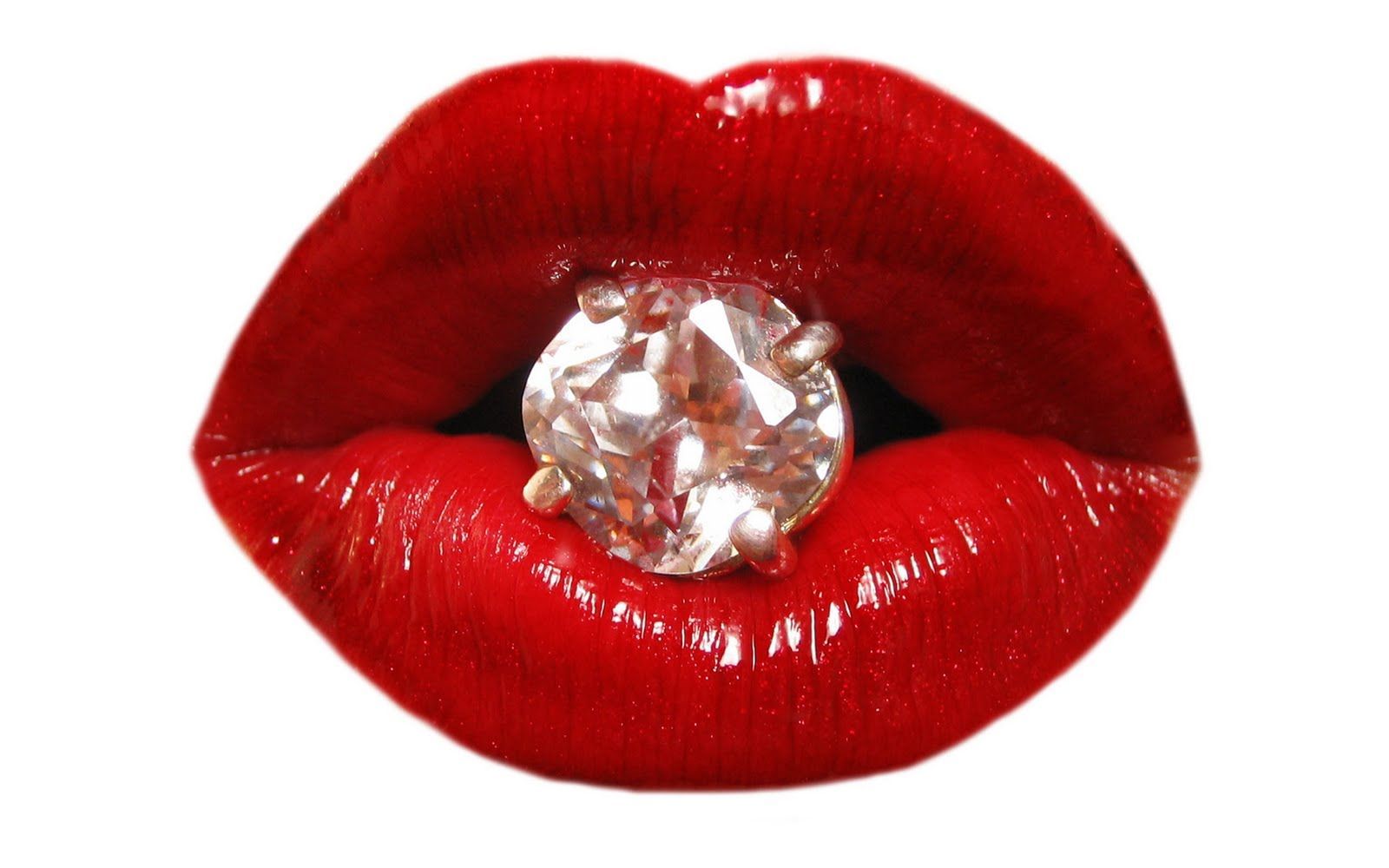 labbra rosse con diamante, 1600x1000 HD Ready, Laptop