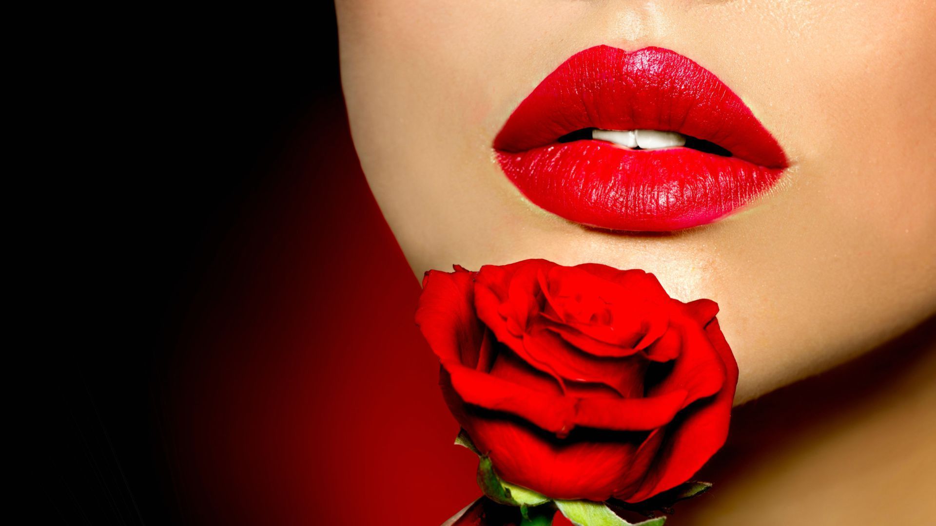 Labbra rosa su nero, 1500x1151 HD, Desktop