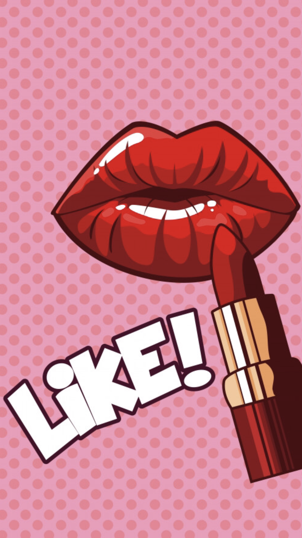 Labbra rosse rossetto pop art, 1242x2208 Verticale, Mobile