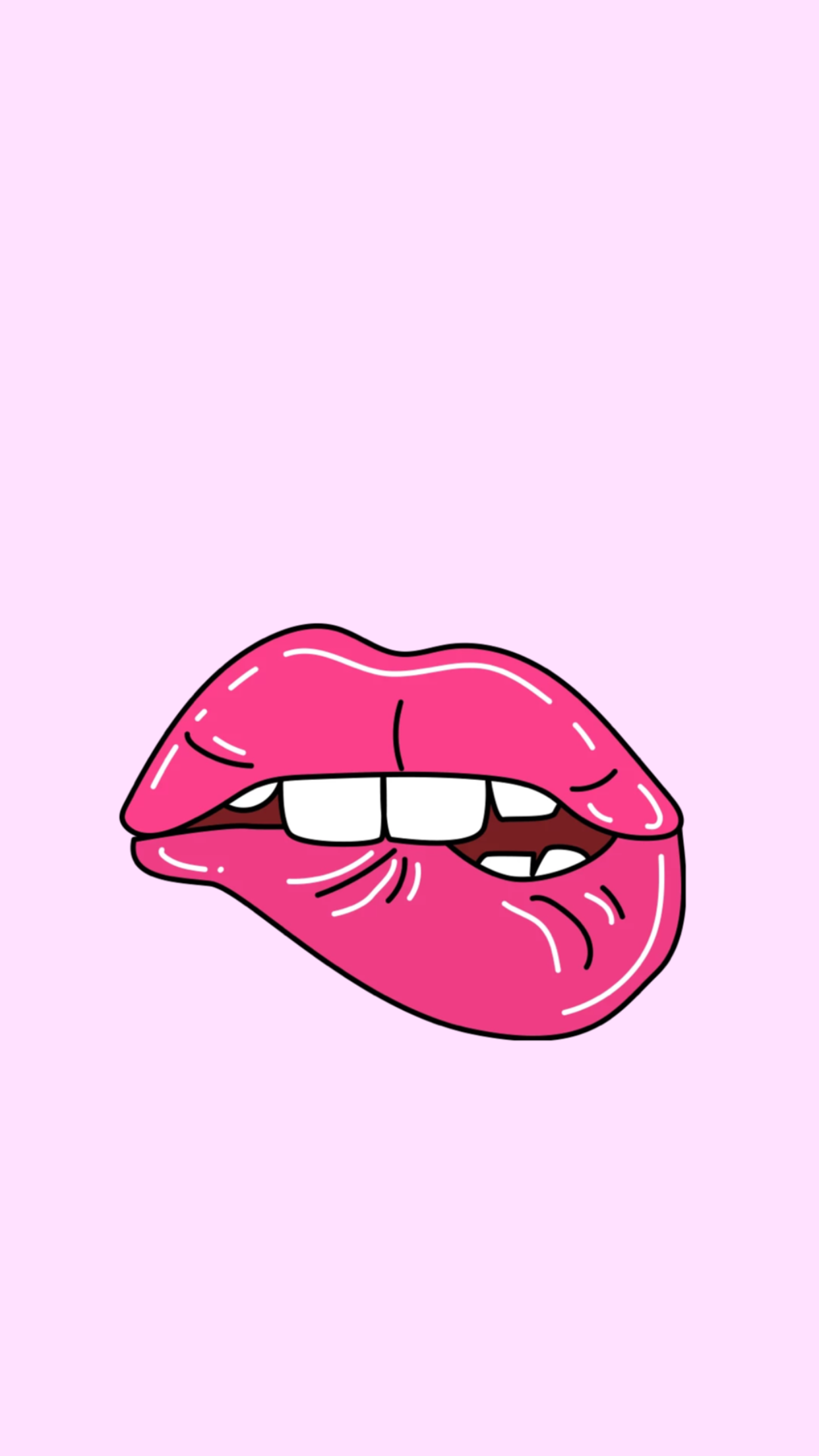 Labbra rosa cartoon stile pop, 1242x2208 Full HD Verticale, Smartphone