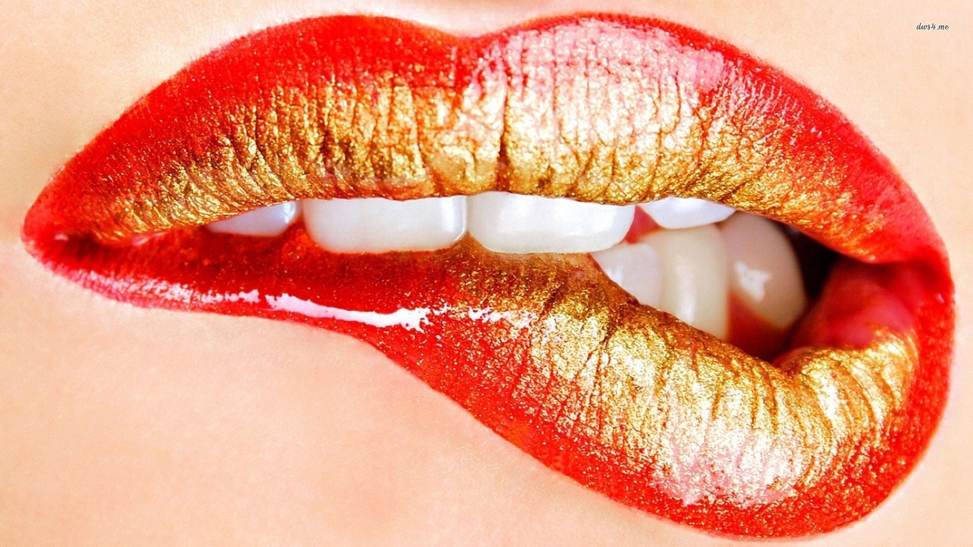 Labbra rosse e oro, 1920x1080 1080p, Desktop