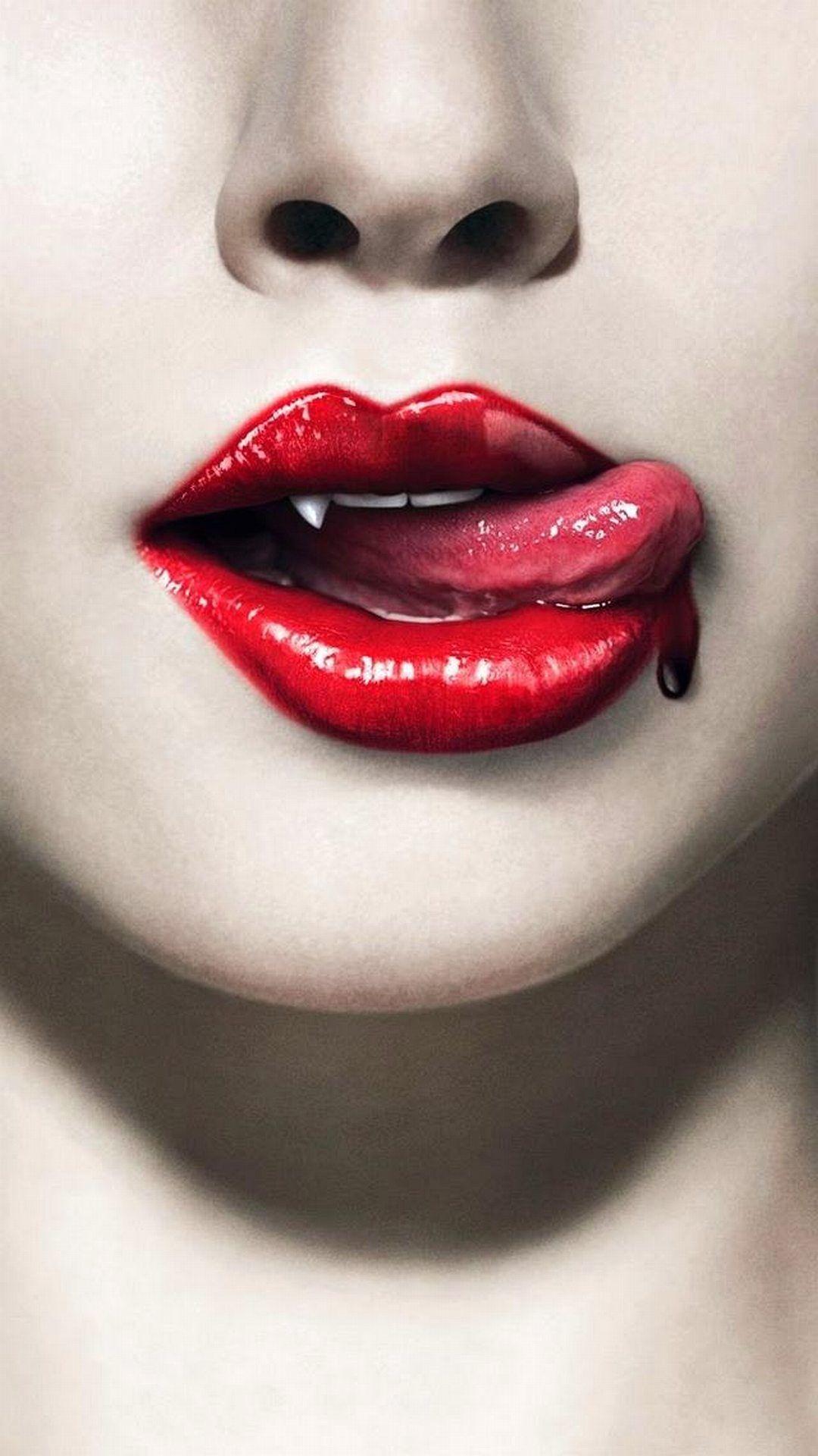 Labbra rosse con sangue, 1080x1920 Full HD Verticale, iPhone