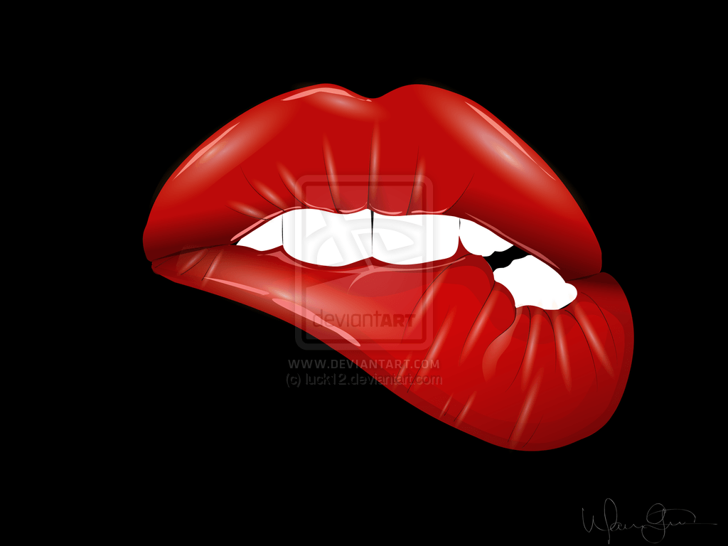 Labbra rosse su sfondo nero, 1024x768 HD, Desktop