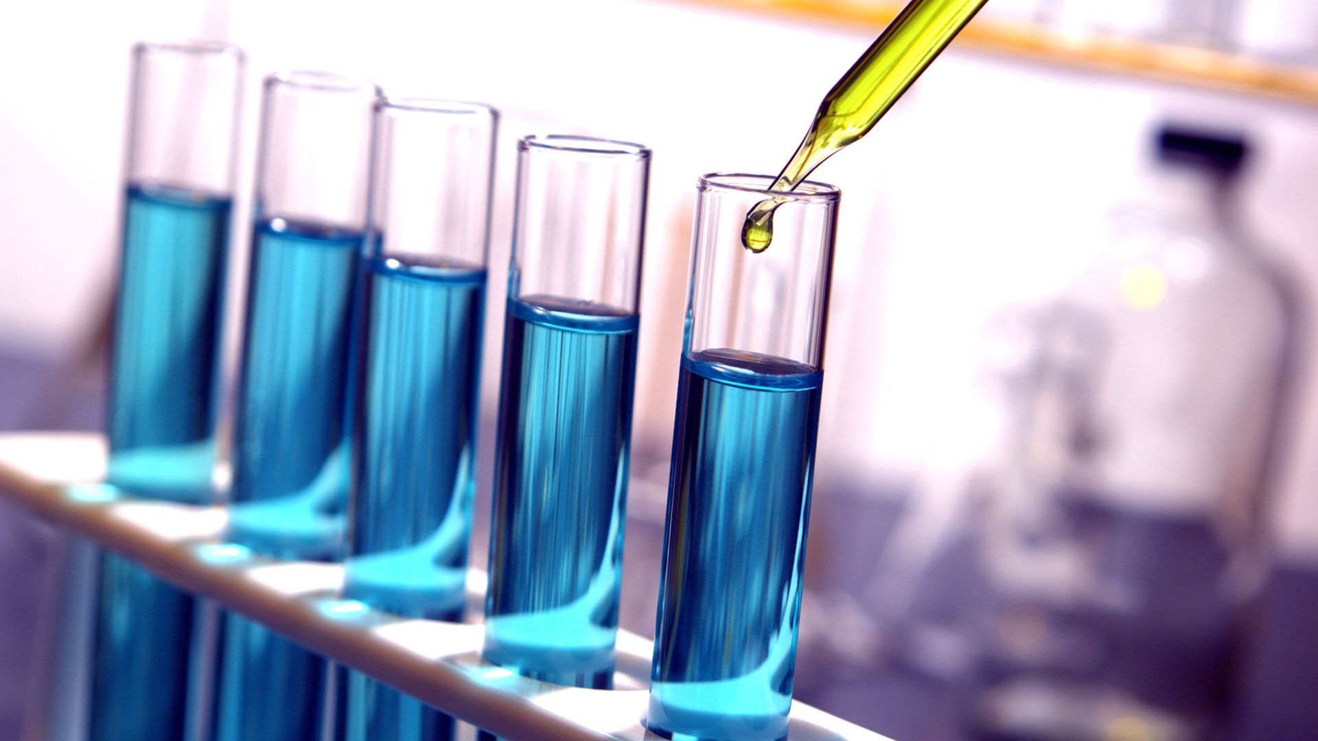 Provette laboratorio liquido blu, 1920x1080 Full HD, PC Desktop
