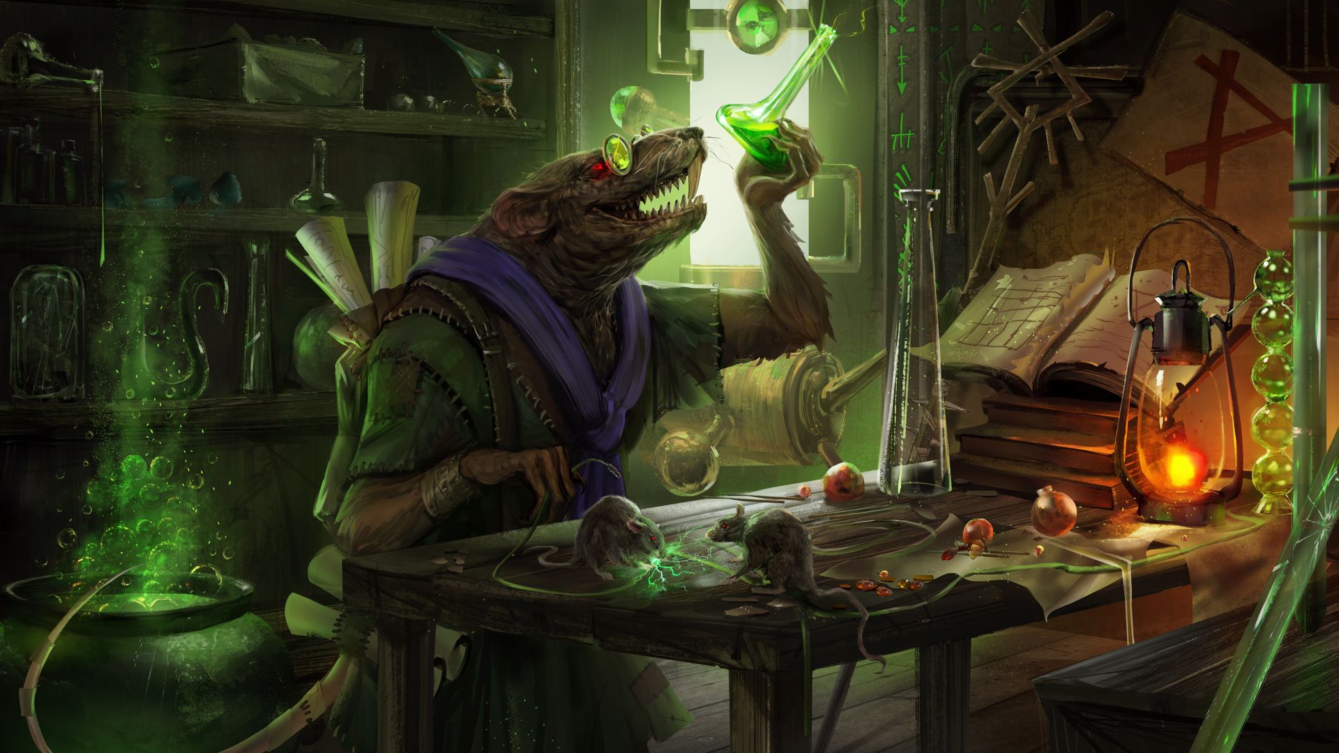 Skaven in laboratorio alchimia, 1920x1080 1080p, Desktop