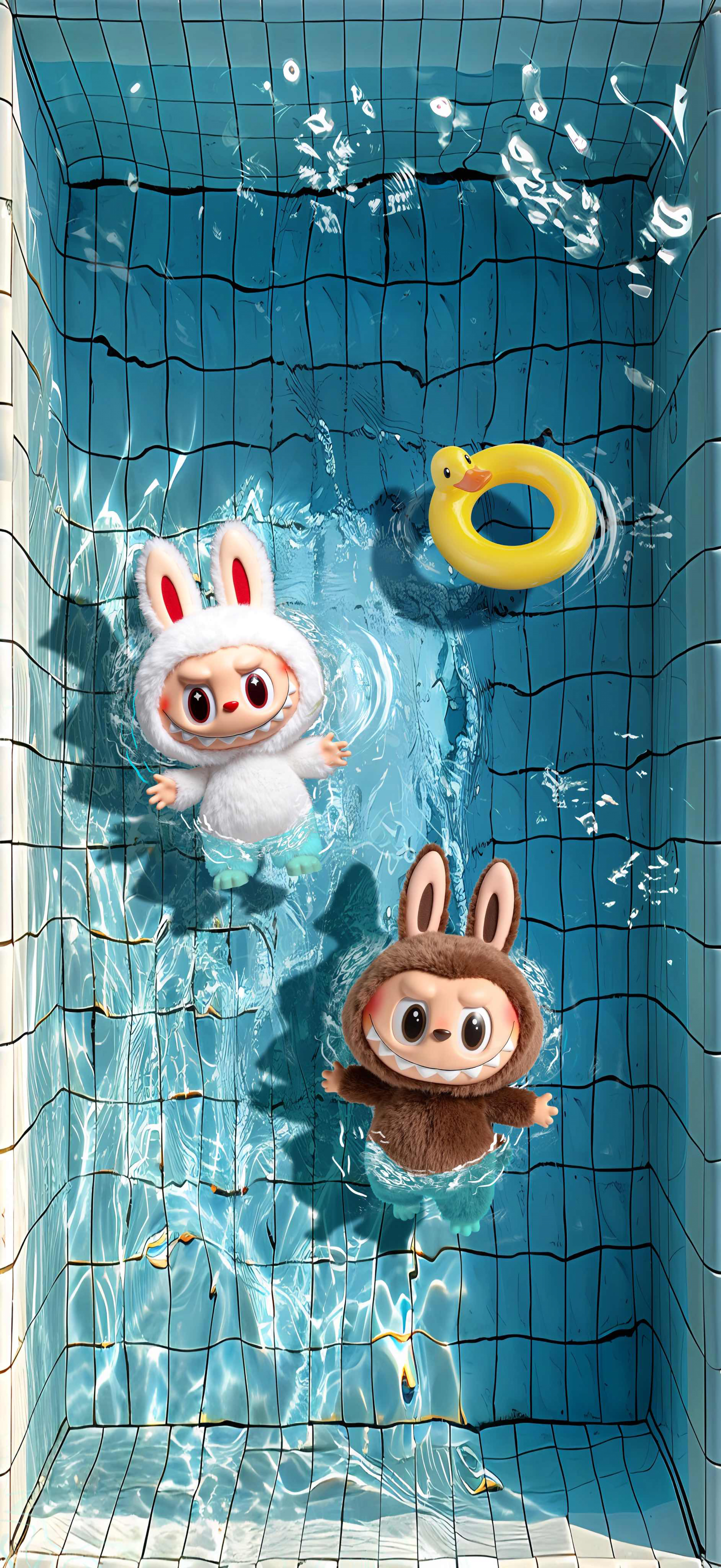Labubu piscina costumi coniglio, 2617x5689 Full HD Verticale, Realme