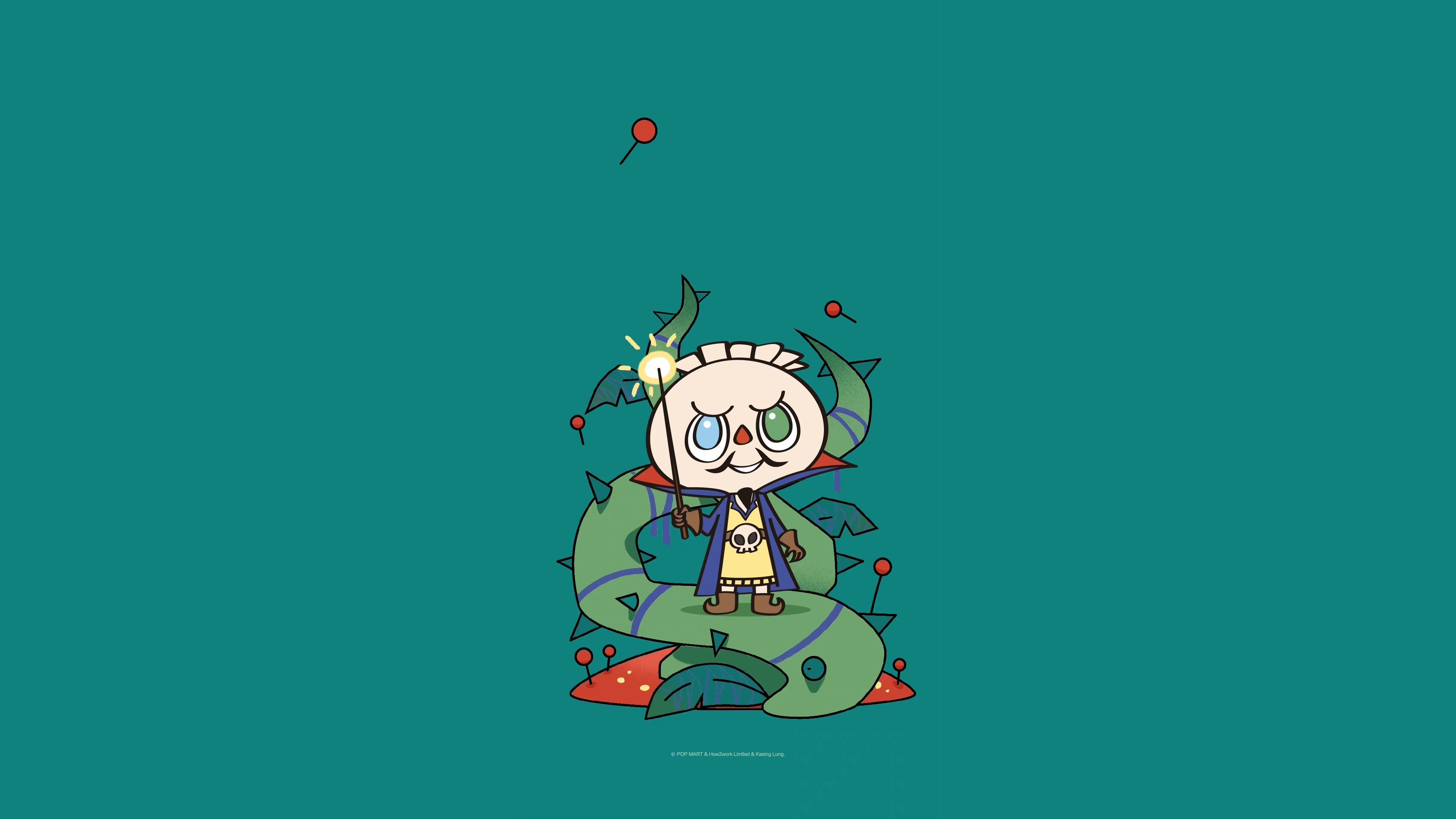 Labubu personaggio sfondo verde, 3840x2160 Ultra HD, 4K TV