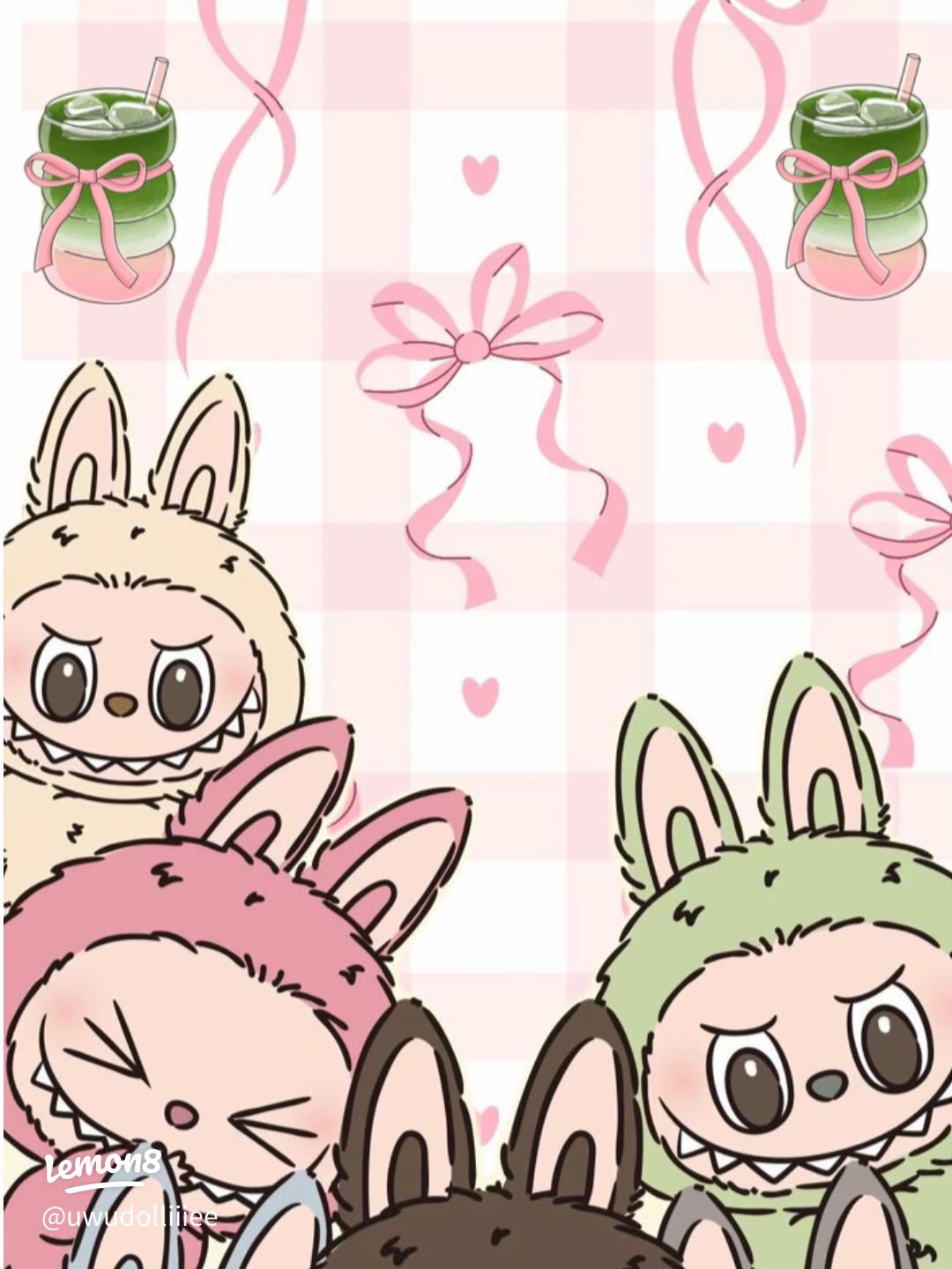 Labubu personaggi coniglio rosa, 1080x1440 Full HD Verticale, Smartphone