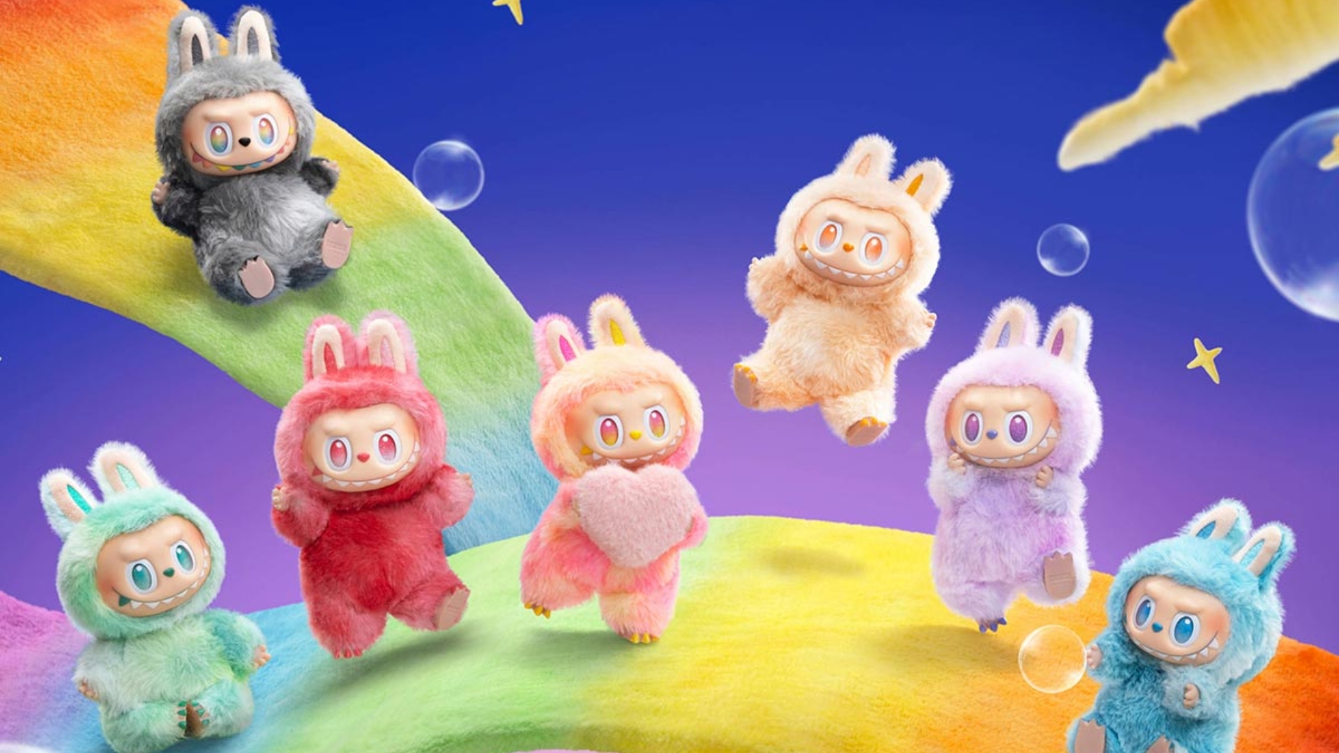 Labubu peluche colorati arcobaleno, 1920x1080 1080p, PC