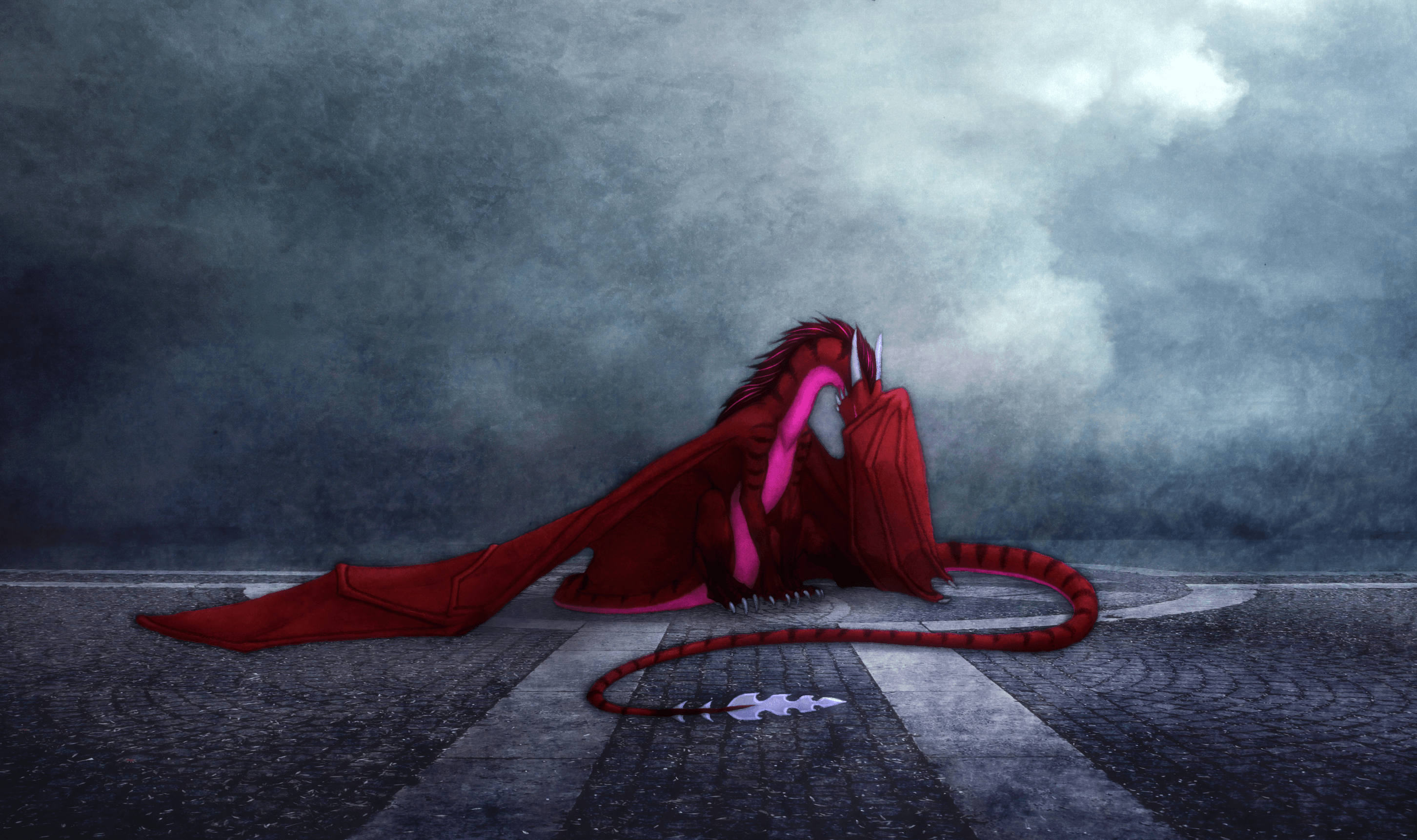 Drago rosso in lacrime, 2904x1722 WQXGA, Laptop