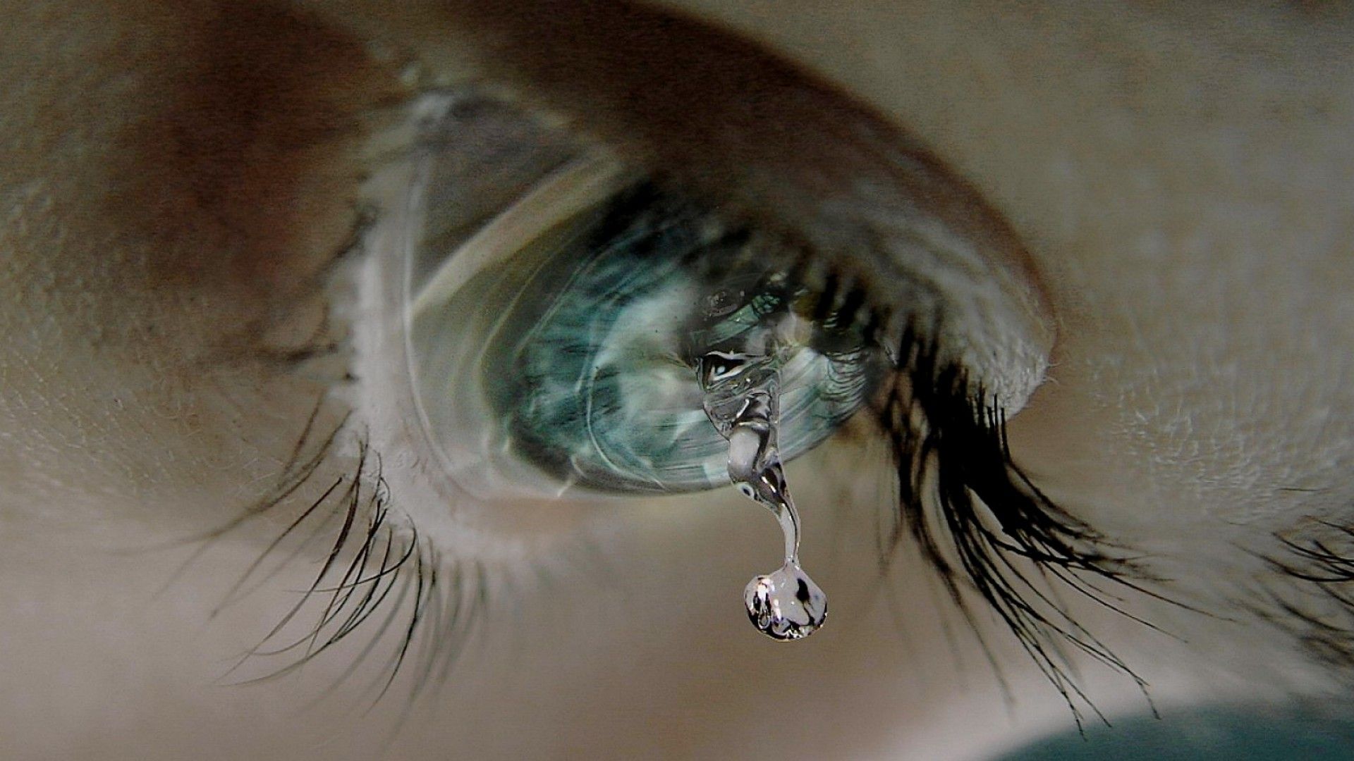 Occhio con lacrima azzurro, 1920x1080 Full HD 1080p, Desktop