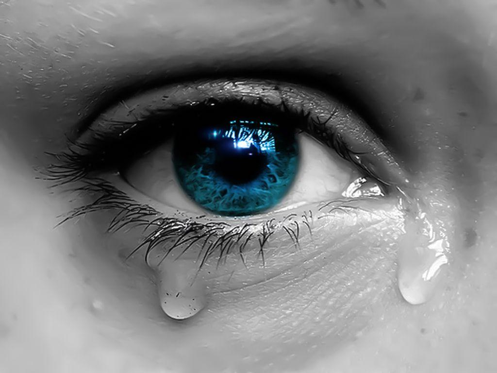 Occhio azzurro con lacrime, 1024x768 HD, PC