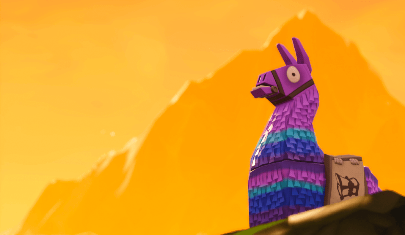Lama Fortnite piñata viola, Epic Games, 1362x792 720p, Laptop
