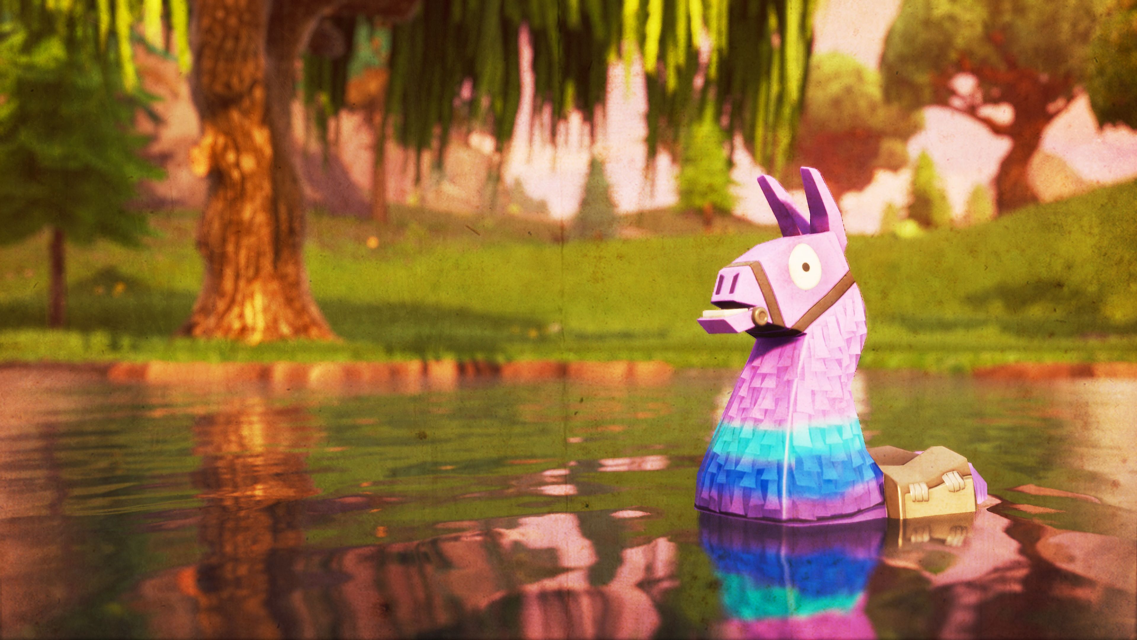 Skin Lama Fortnite silhouette, 3840x2160 4K Ultra HD, Monitor 4K