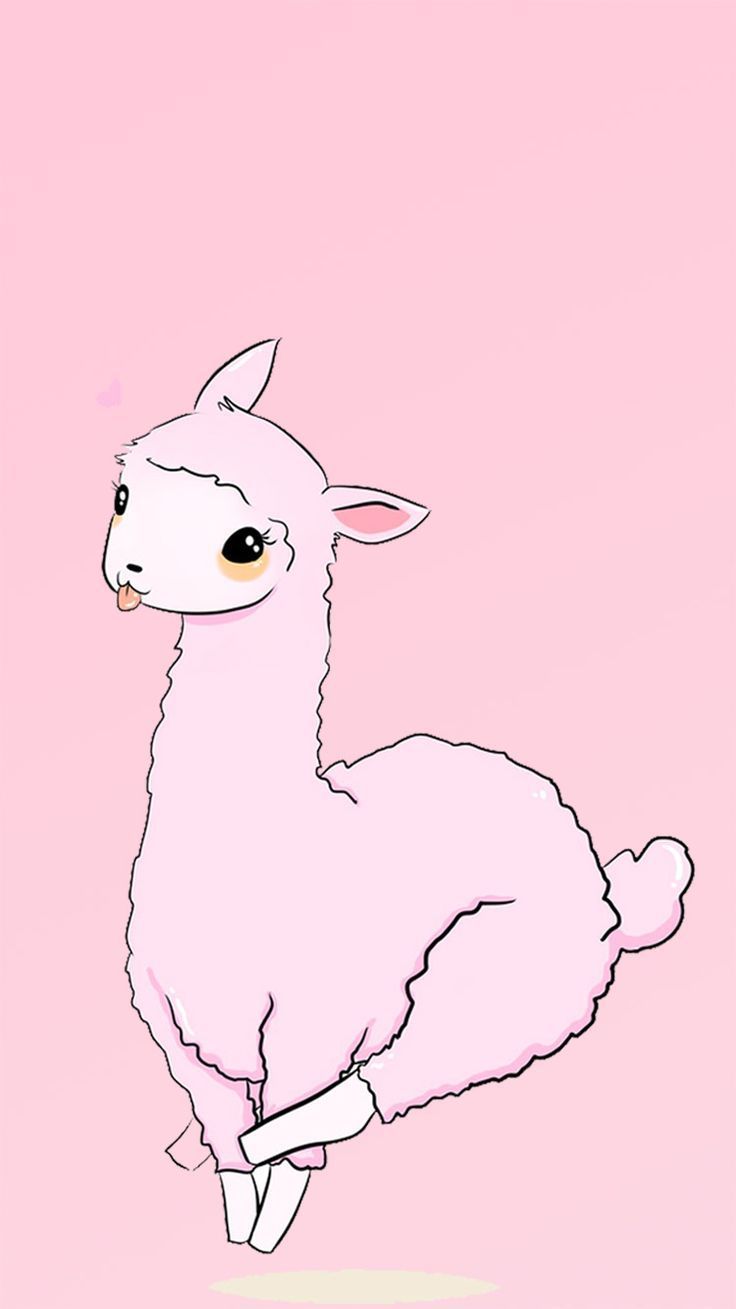 Lama kawaii rosa, 736x1309 Verticale, Mobile