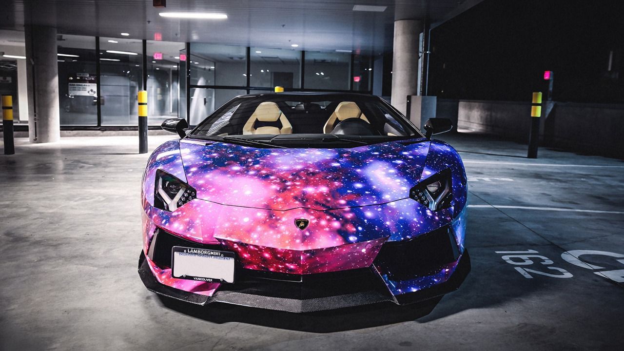 Lamborghini Aventador galassia colorata, V12, 1280x720 HD, PC Desktop