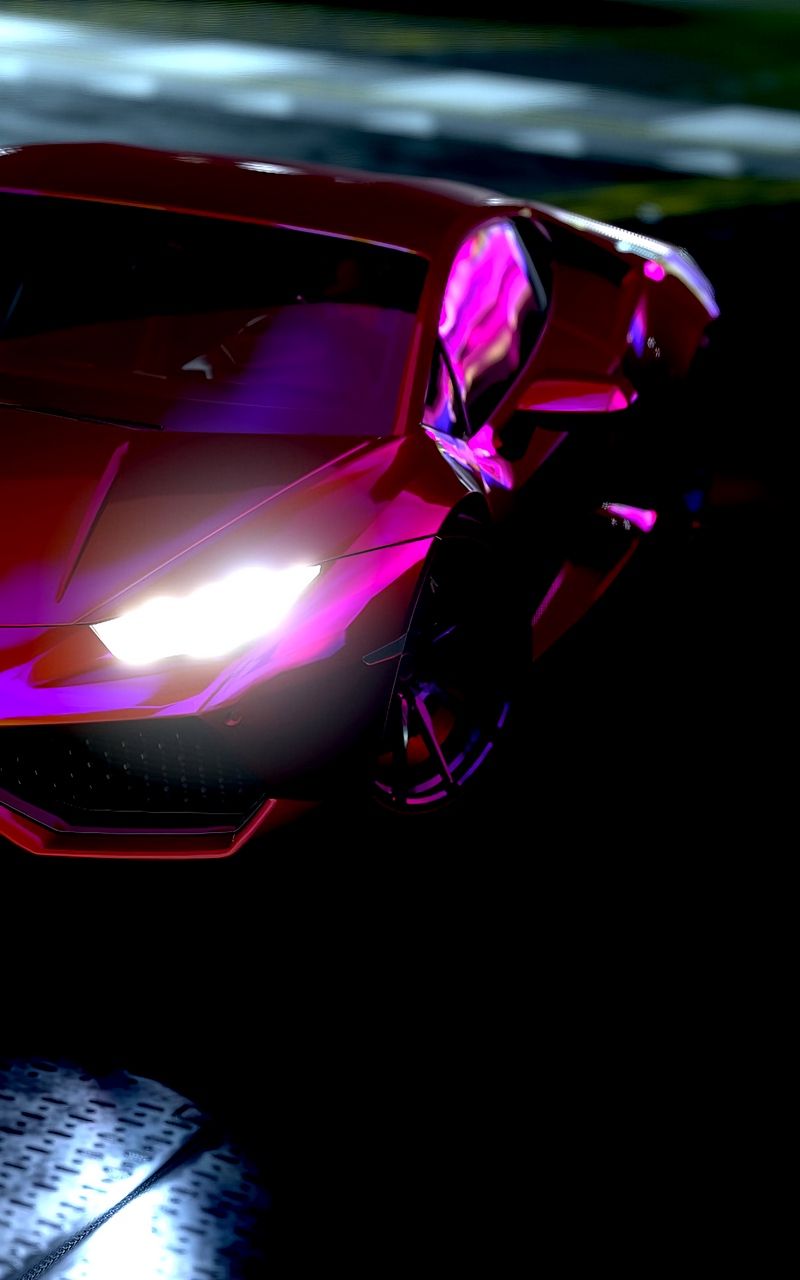 Lamborghini Aventador blu, strada notturna, 1920x1080 Full HD, PC Desktop