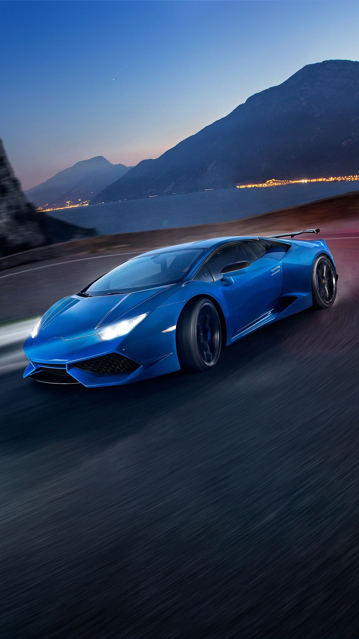 Lamborghini Huracan blu montagna, 1440x2560 Verticale, Samsung Galaxy