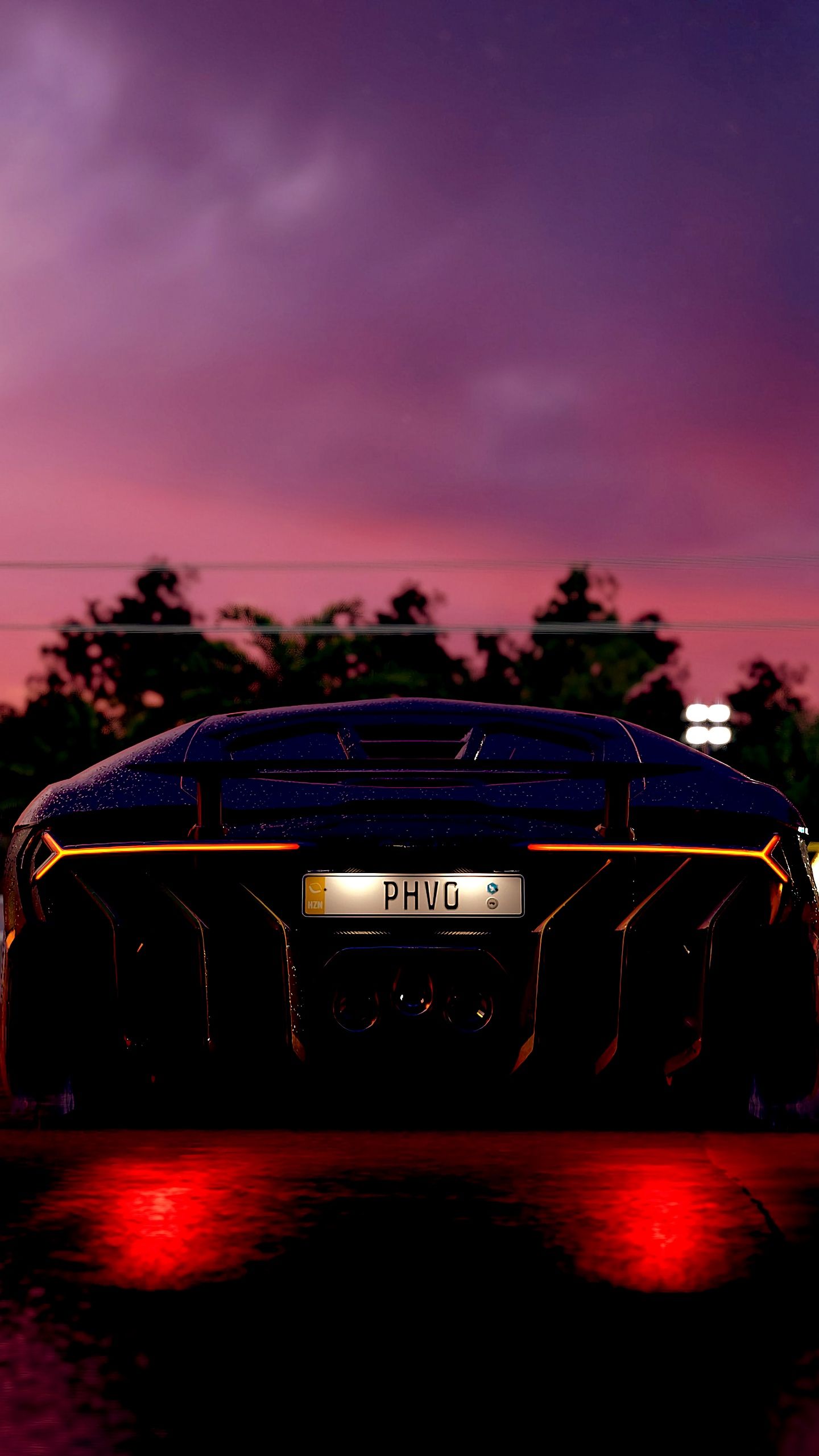Lamborghini Centenario retro tramonto, Sant'Agata Bolognese, 1440x2560 Full HD Verticale, Galaxy Z