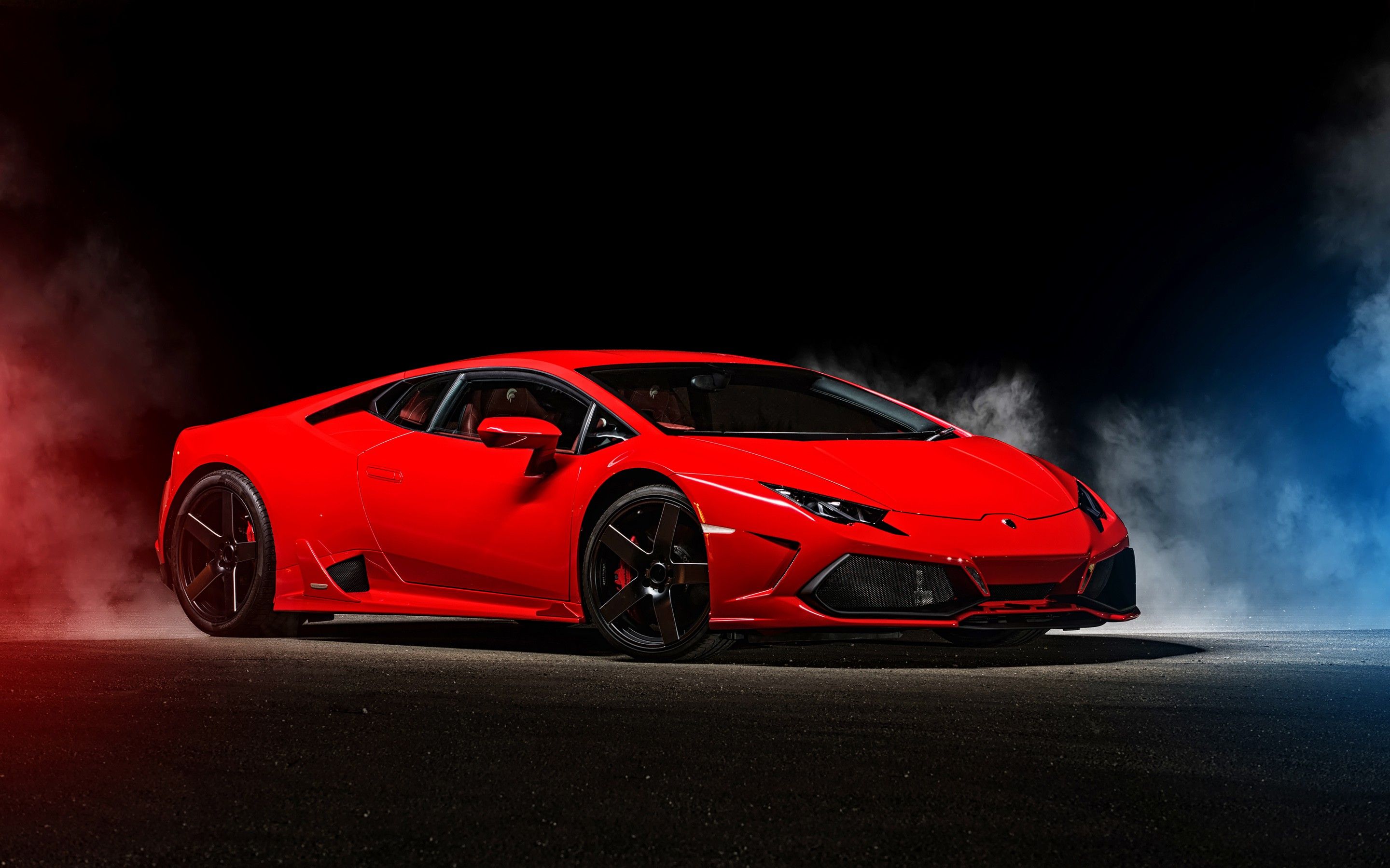 Lamborghini Huracan rossa fumo, V10, 2880x1800 2K, Desktop