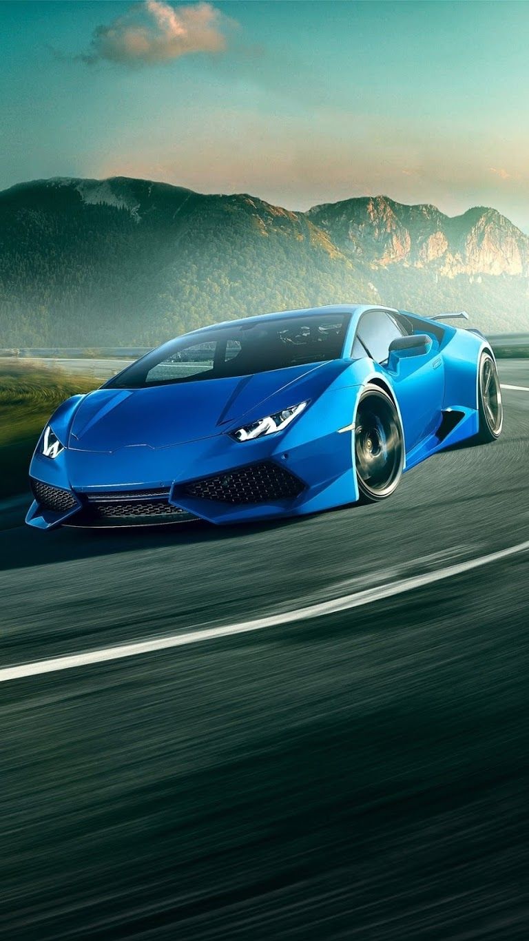 Lamborghini Huracan blu strada, V10, 768x1366 Verticale, Samsung Galaxy