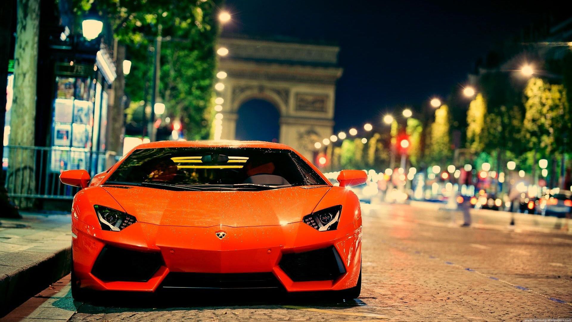 Lamborghini arancione a Parigi, 1920x1080 Full HD, PC Desktop