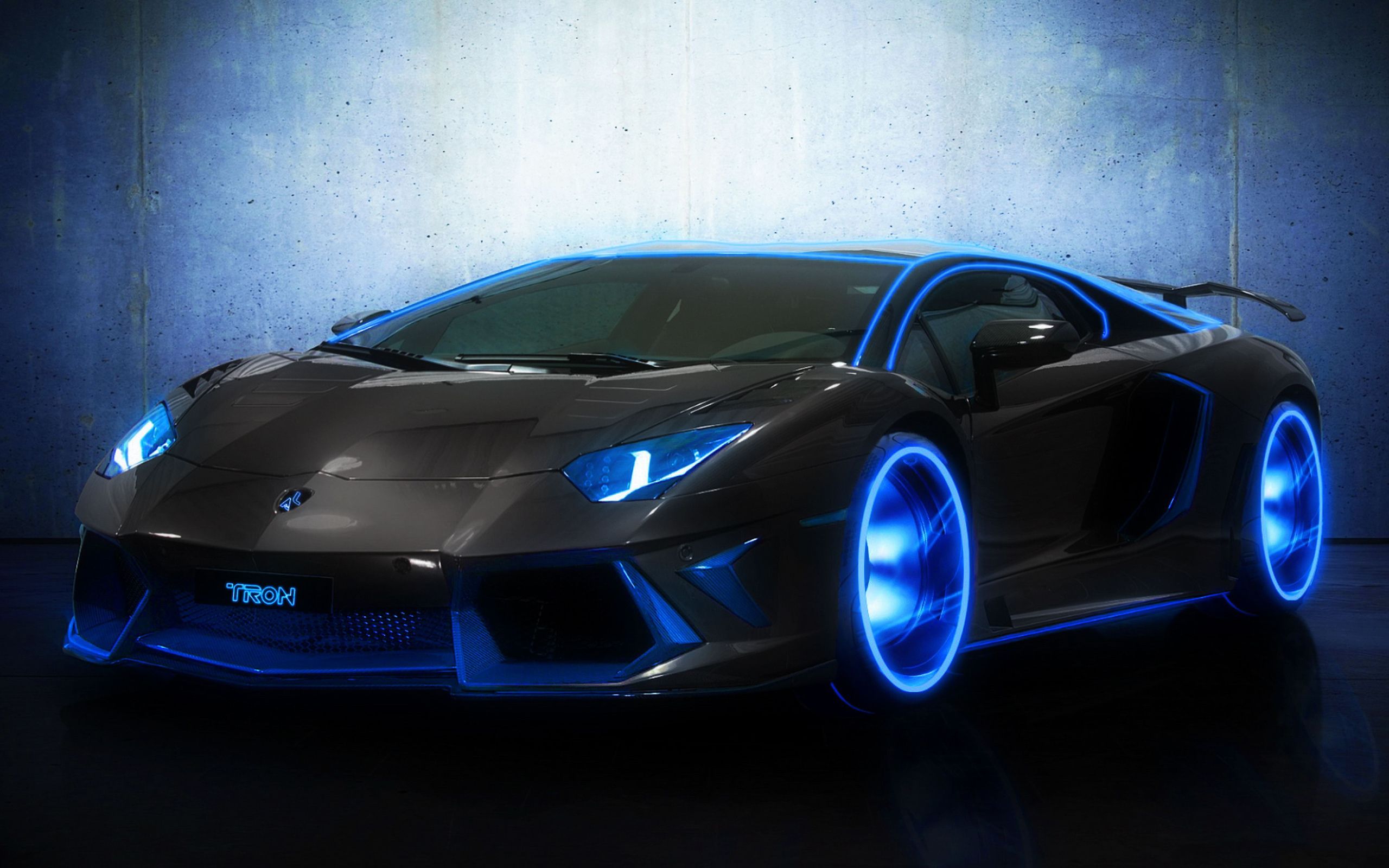 Lamborghini Aventador nero luci blu, supercar, 2560x1600 WQXGA, MacBook Pro
