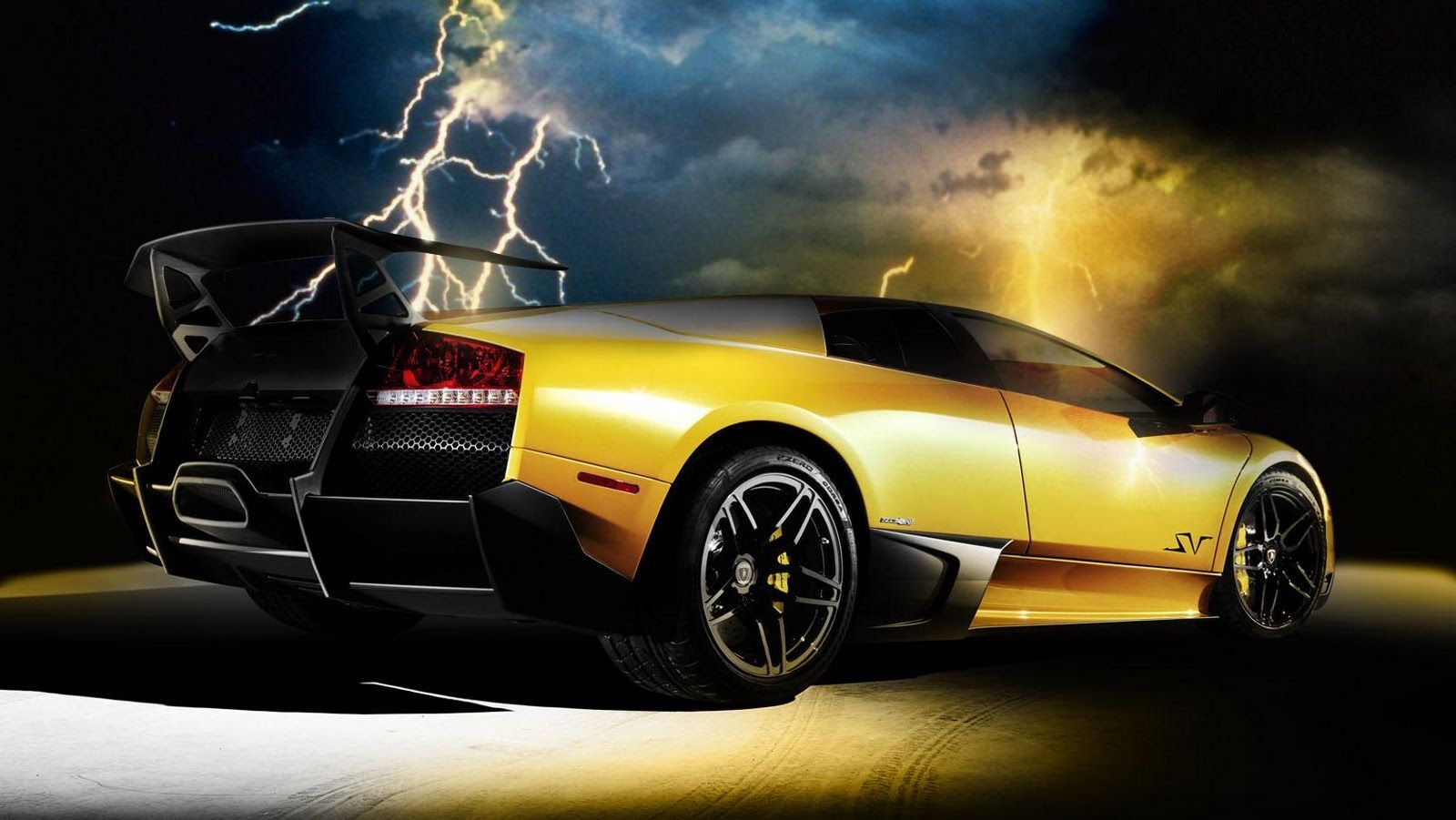Lamborghini oro con fulmine, 1600x901 HD Ready, PC Desktop