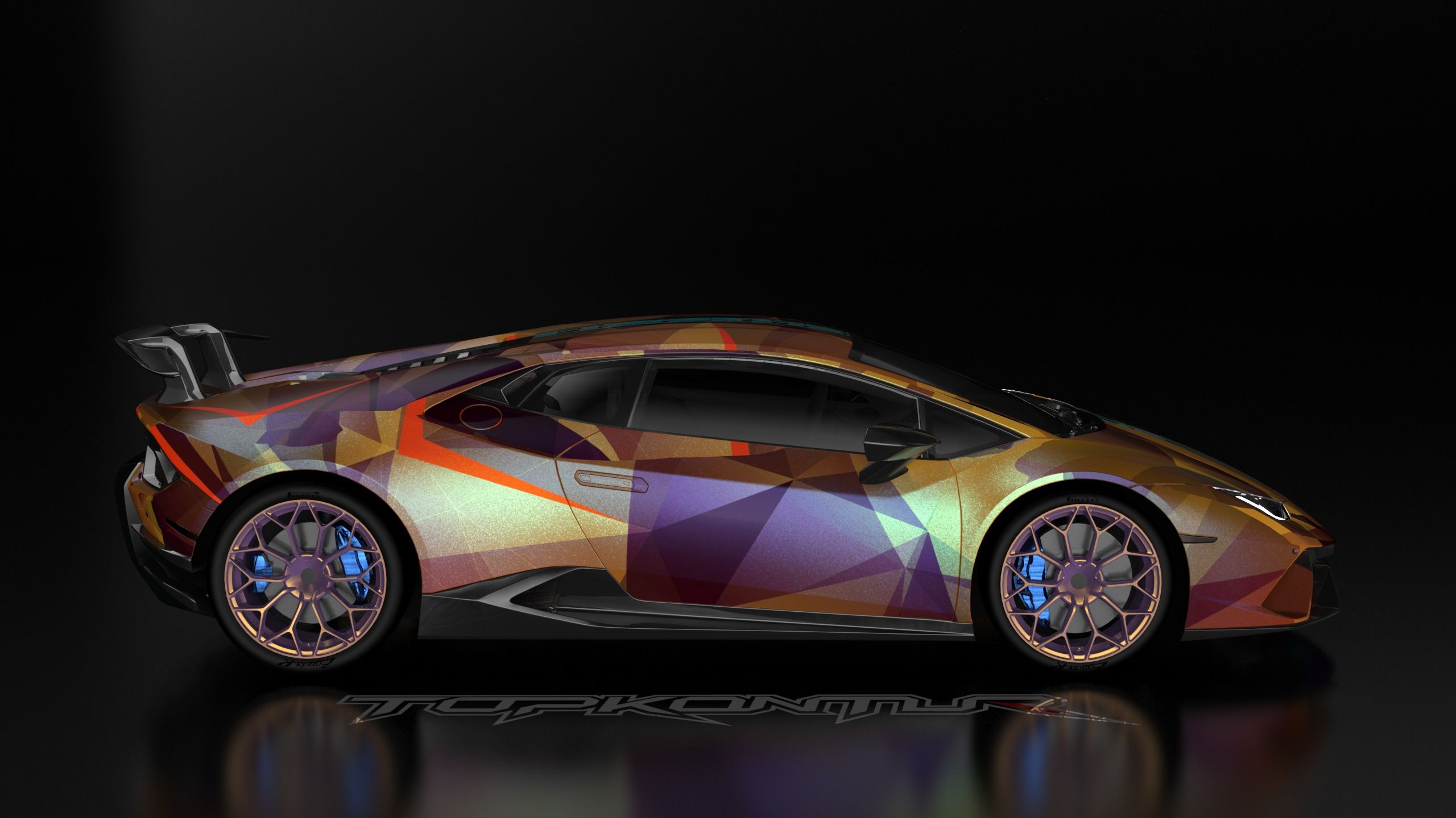 Lamborghini Huracan oro geometrico, 2560x1440 1440p, Desktop