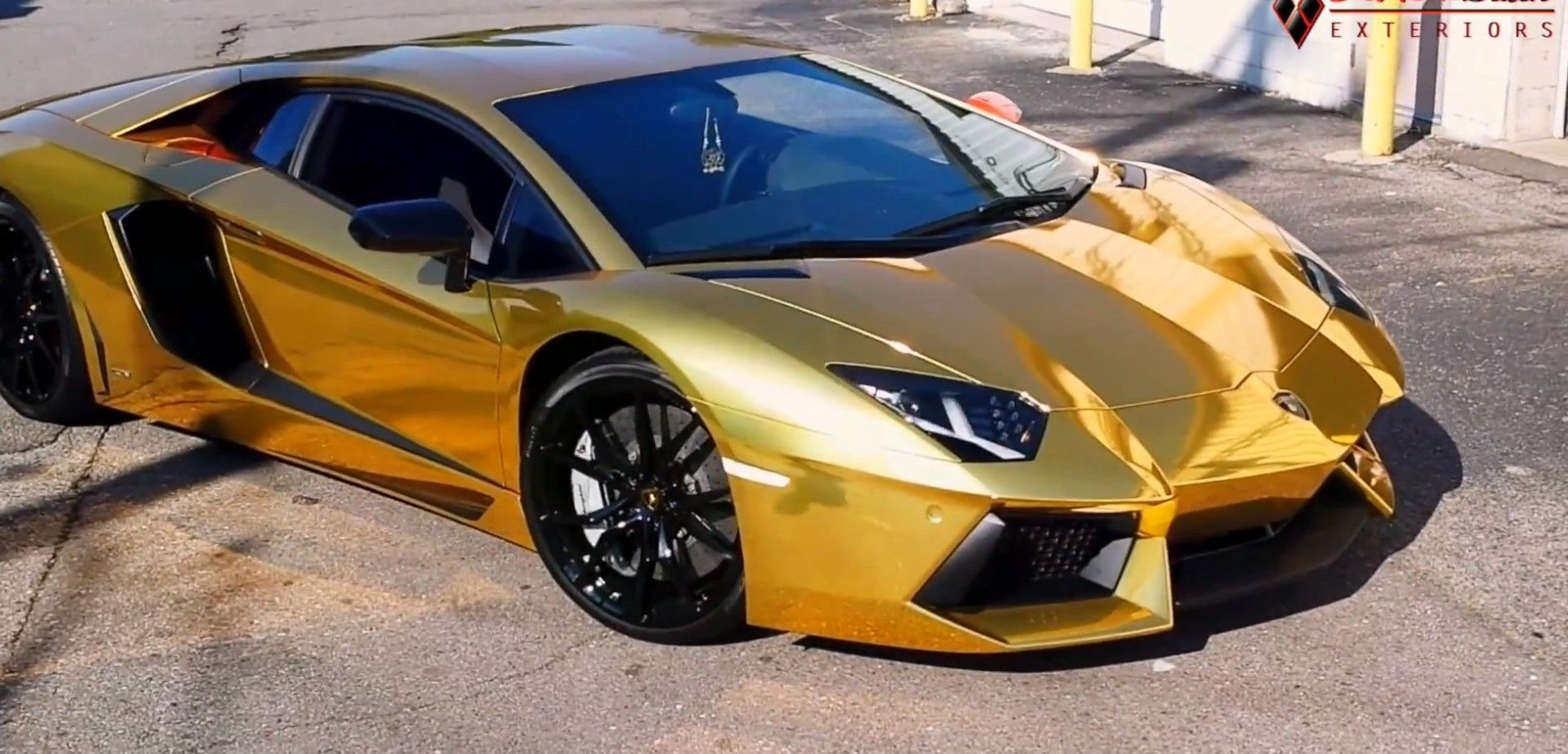 Lamborghini nera con luci blu, 1920x1080 Full HD, PC Desktop