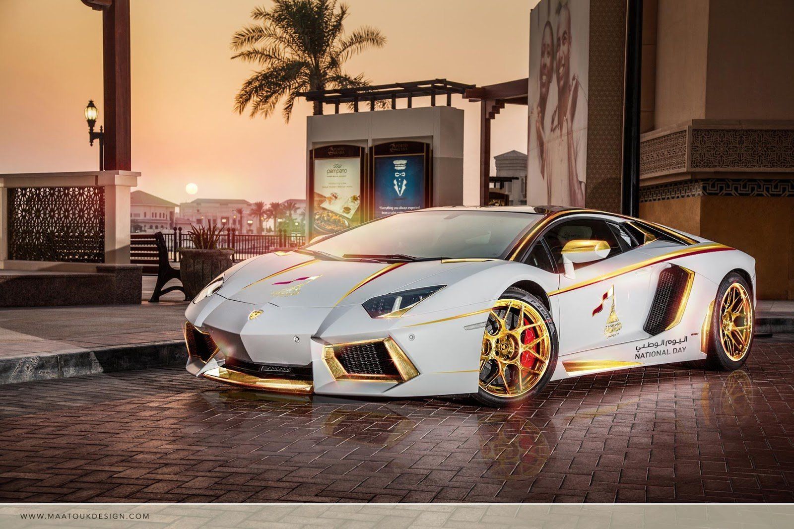 Lamborghini Aventador bianca e oro, supercar italiana, 1600x1066 900p, Desktop