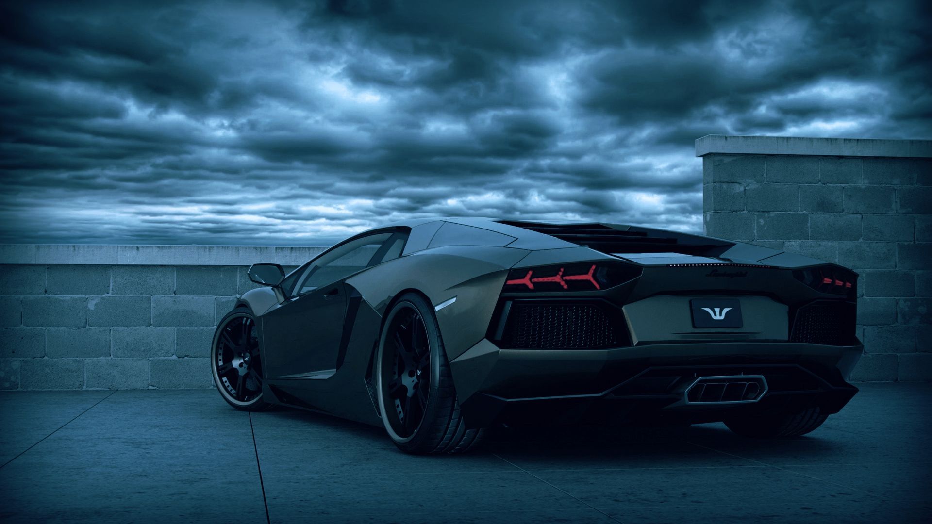 Lamborghini Aventador nera cielo cupo, 1920x1080 Full HD 1080p, PC