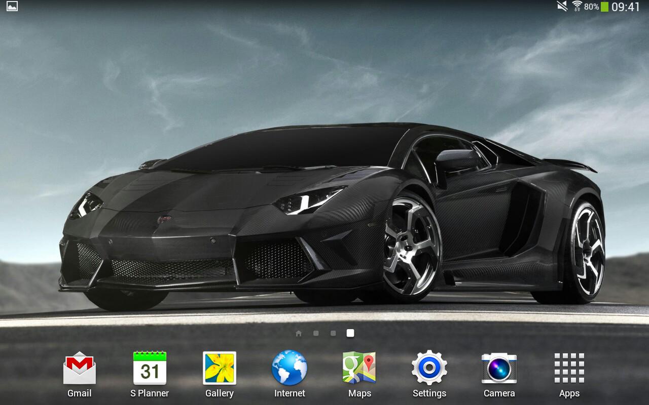 Lamborghini Aventador nera schermata Android, 1280x800 HD, Desktop